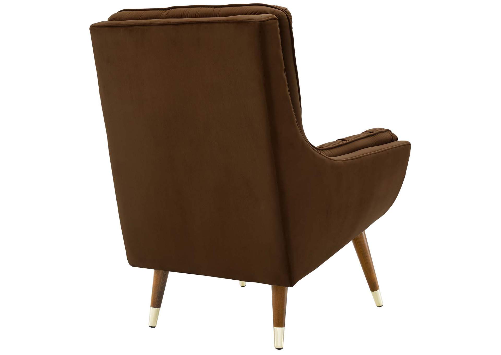 Brown Suggest Button Tufted Performance Velvet Lounge Chair,Modway