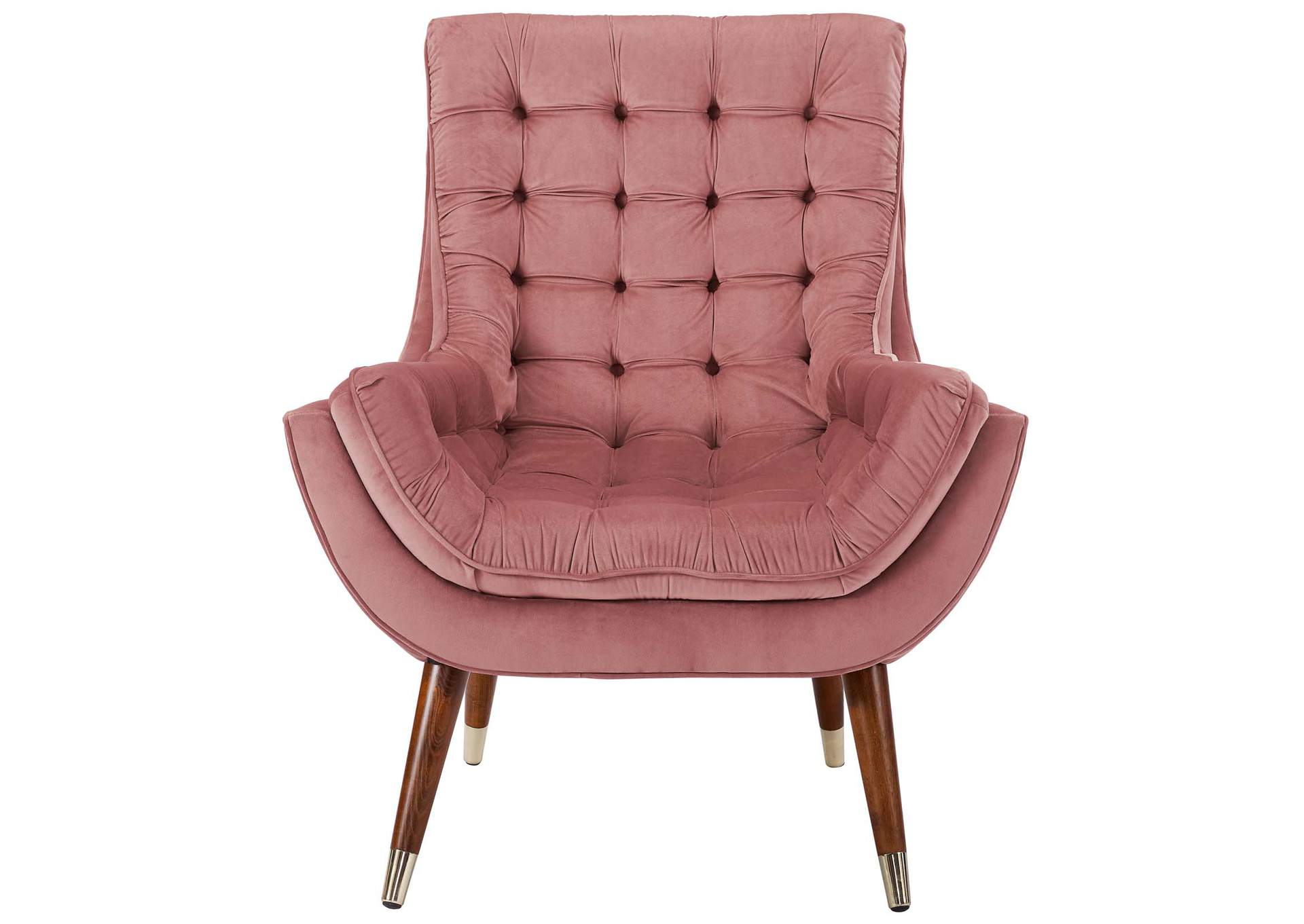 Dusty Rose Suggest Button Tufted Performance Velvet Lounge Chair,Modway