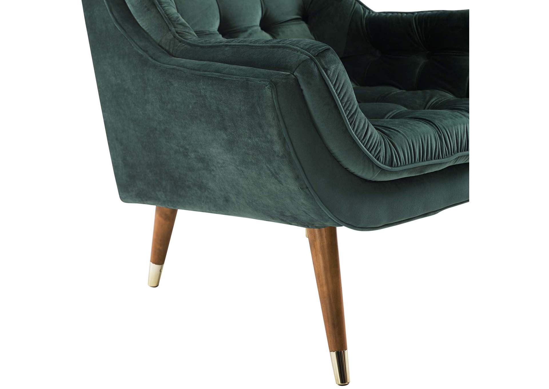 Green Suggest Button Tufted Performance Velvet Lounge Chair,Modway