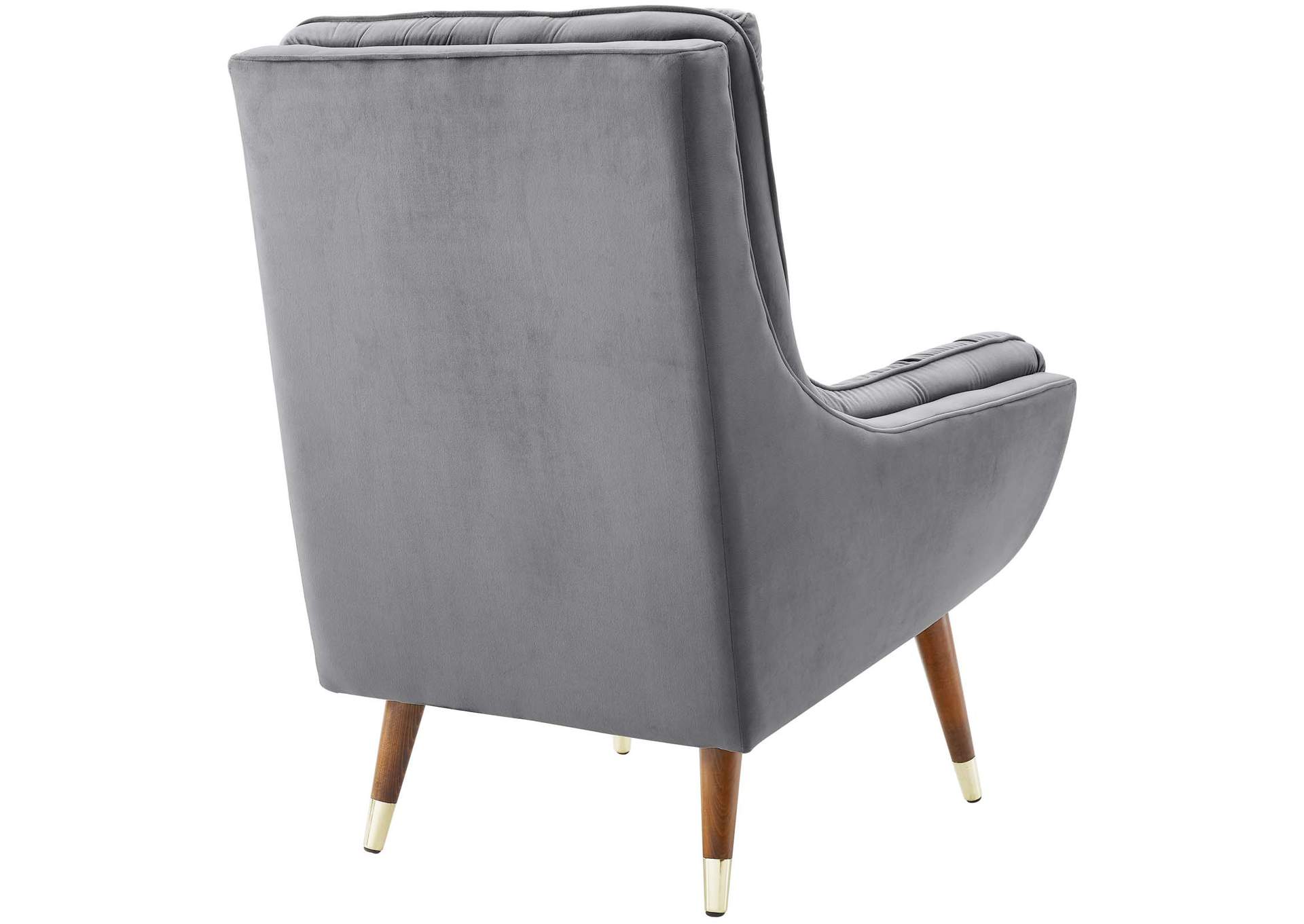 Gray Suggest Button Tufted Performance Velvet Lounge Chair,Modway