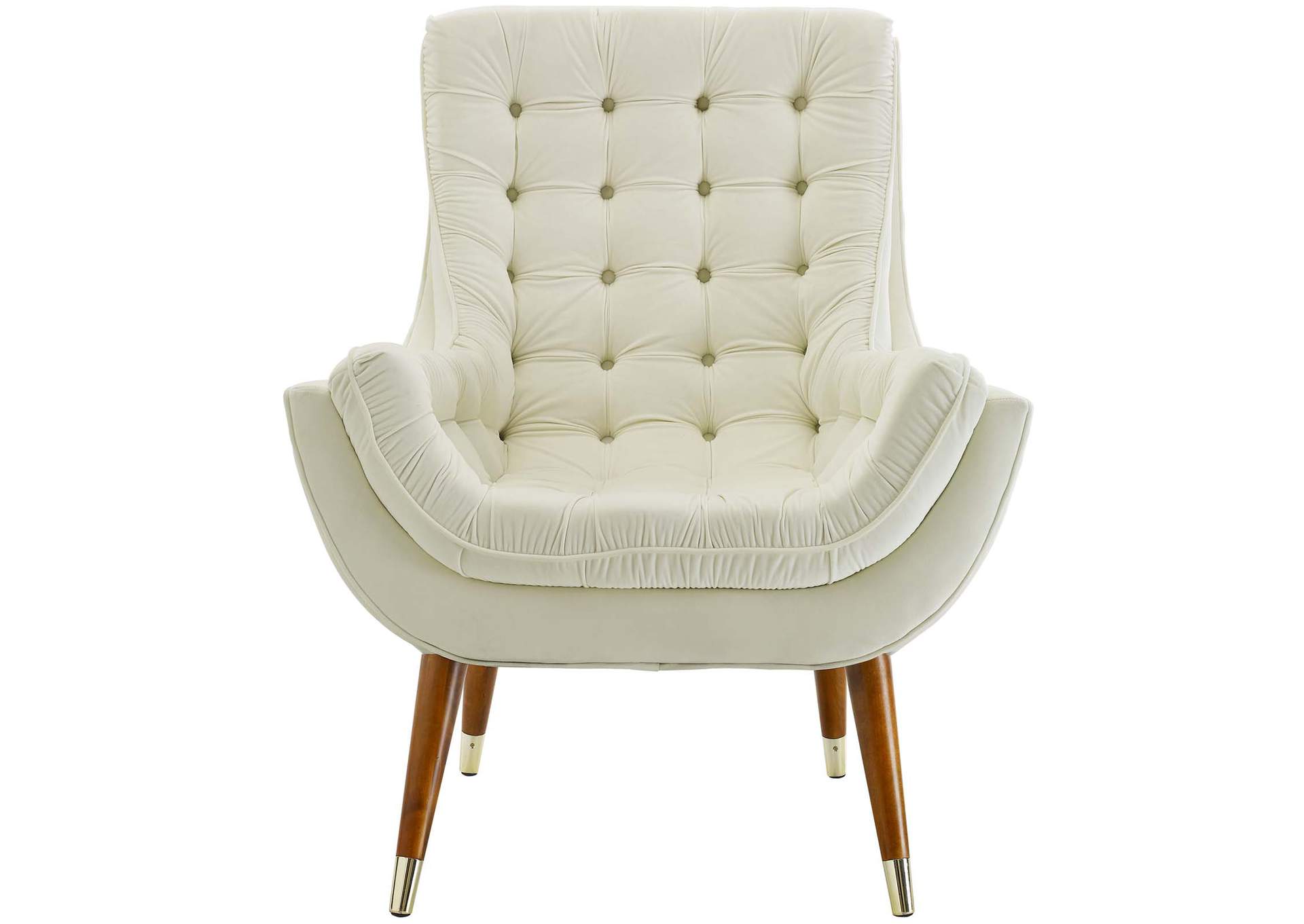 Ivory Suggest Button Tufted Performance Velvet Lounge Chair,Modway