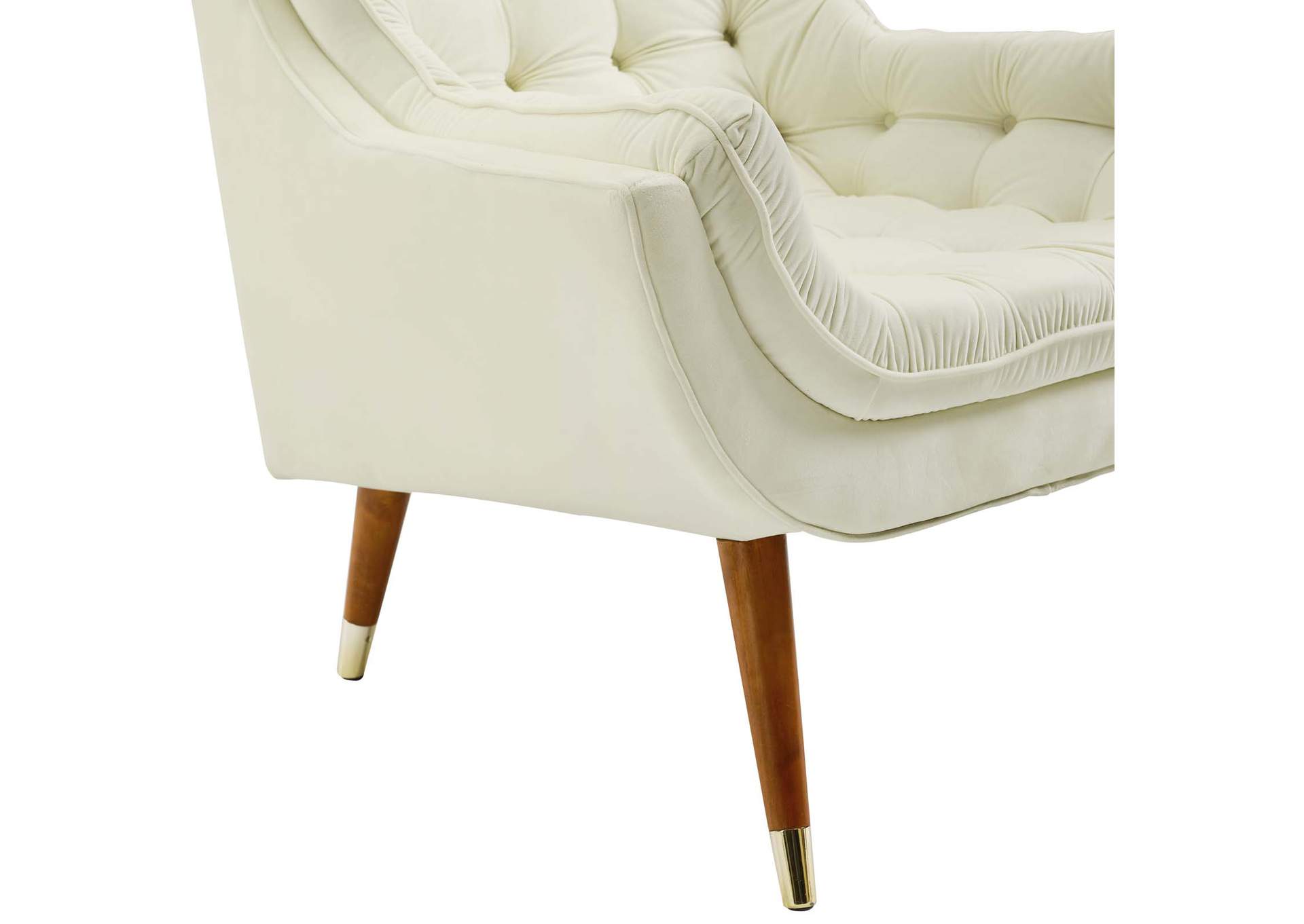 Ivory Suggest Button Tufted Performance Velvet Lounge Chair,Modway