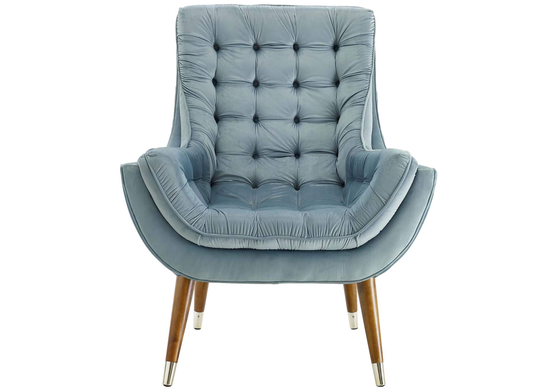 Light Blue Suggest Button Tufted Performance Velvet Lounge Chair,Modway