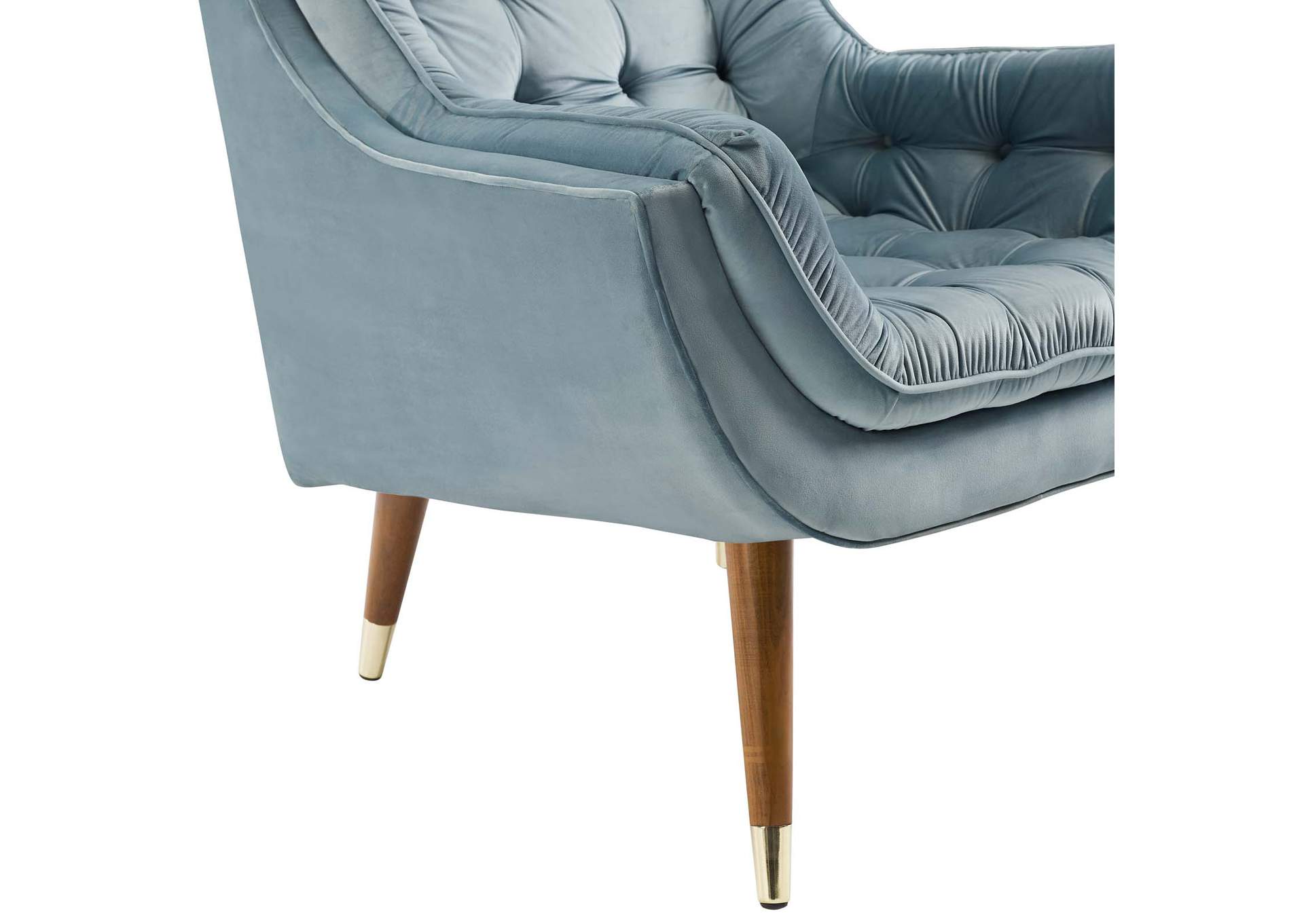 Light Blue Suggest Button Tufted Performance Velvet Lounge Chair,Modway