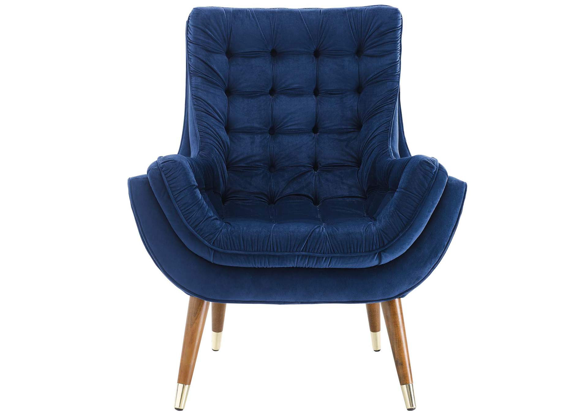 Navy Suggest Button Tufted Performance Velvet Lounge Chair,Modway