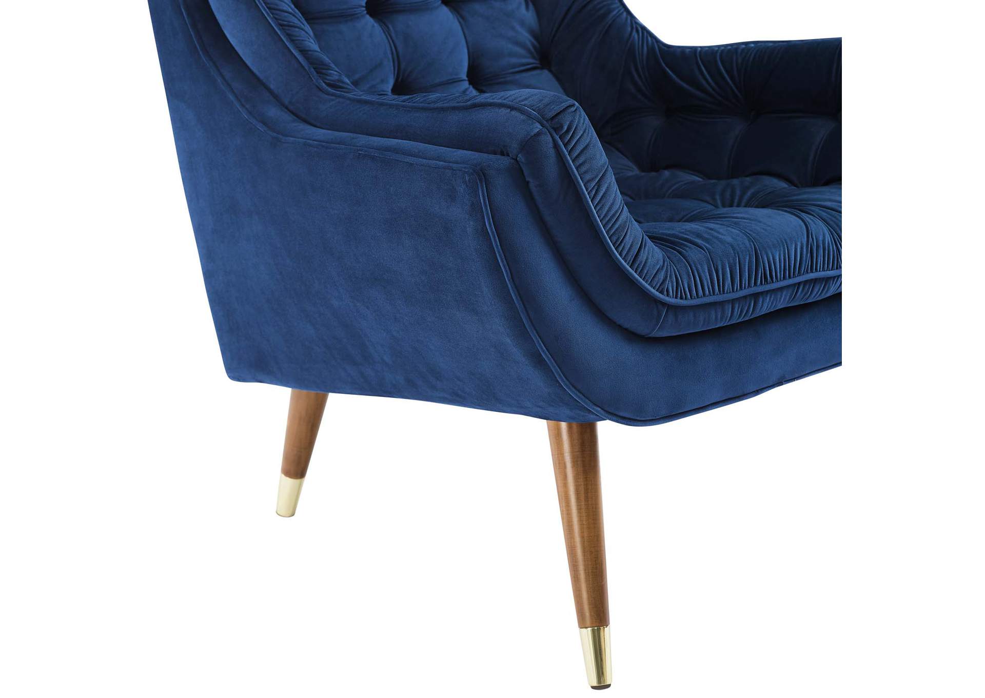 Navy Suggest Button Tufted Performance Velvet Lounge Chair,Modway