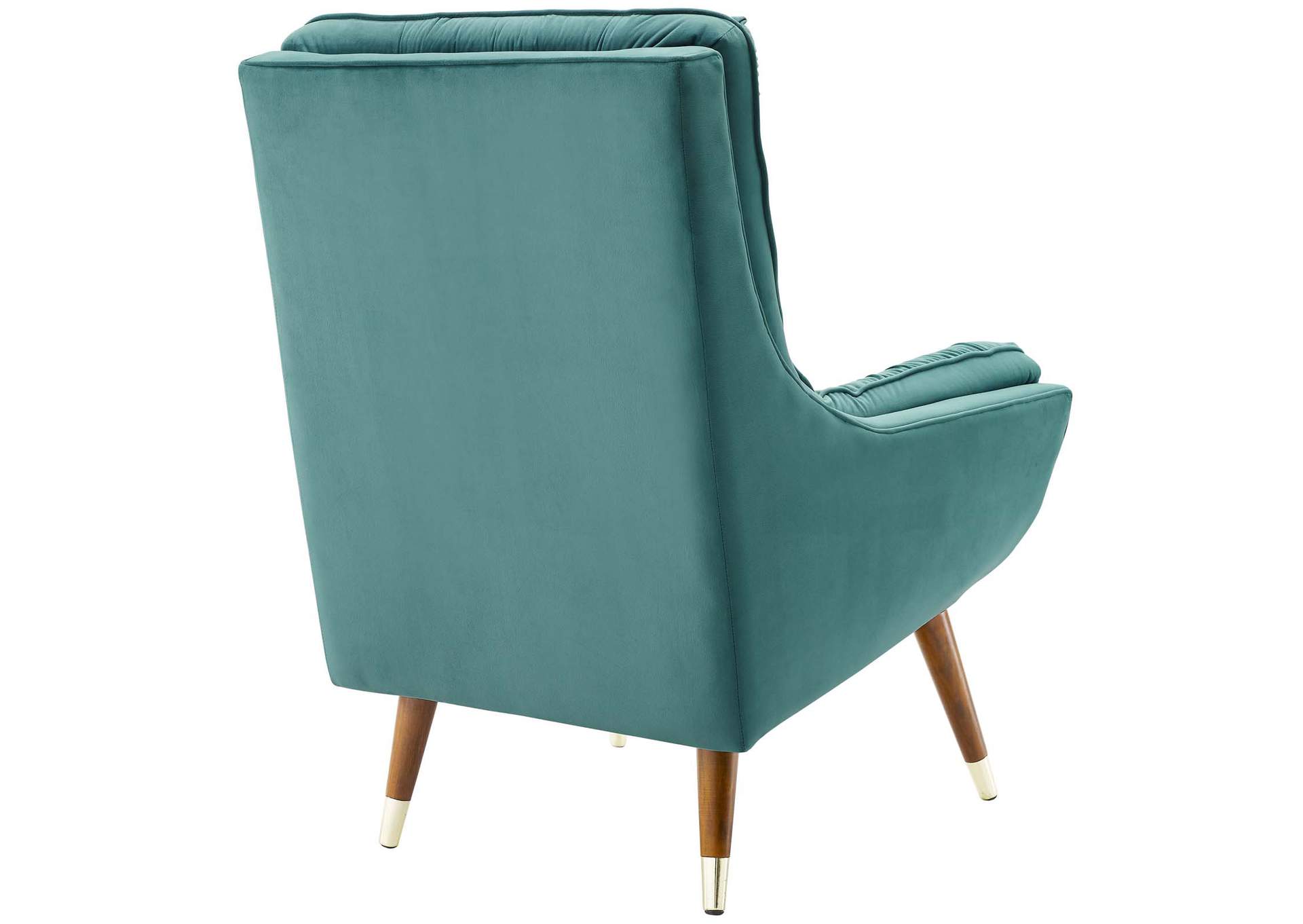 Teal Suggest Button Tufted Performance Velvet Lounge Chair,Modway