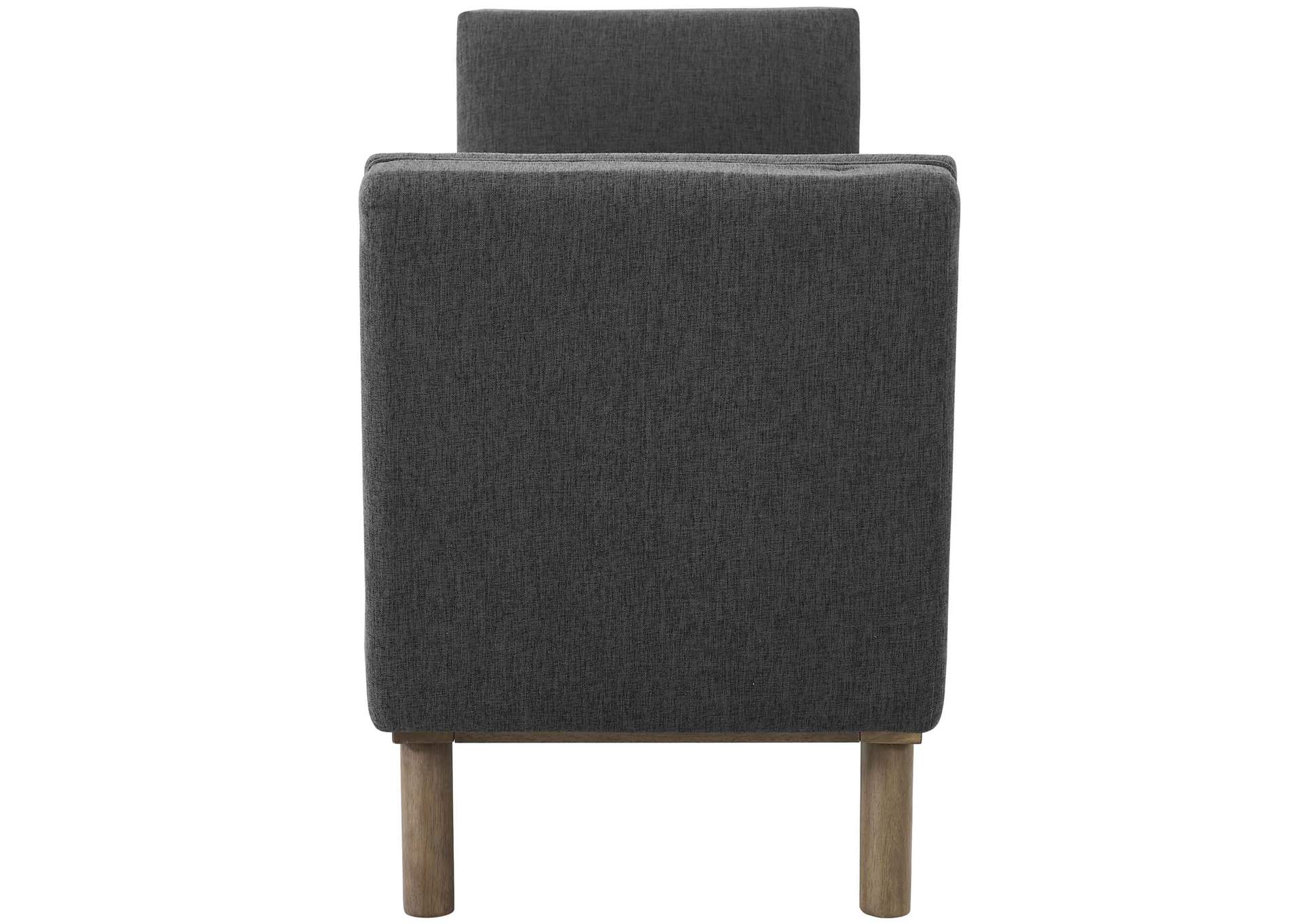 Gray Haven Tufted Button Upholstered Fabric Accent Bench,Modway