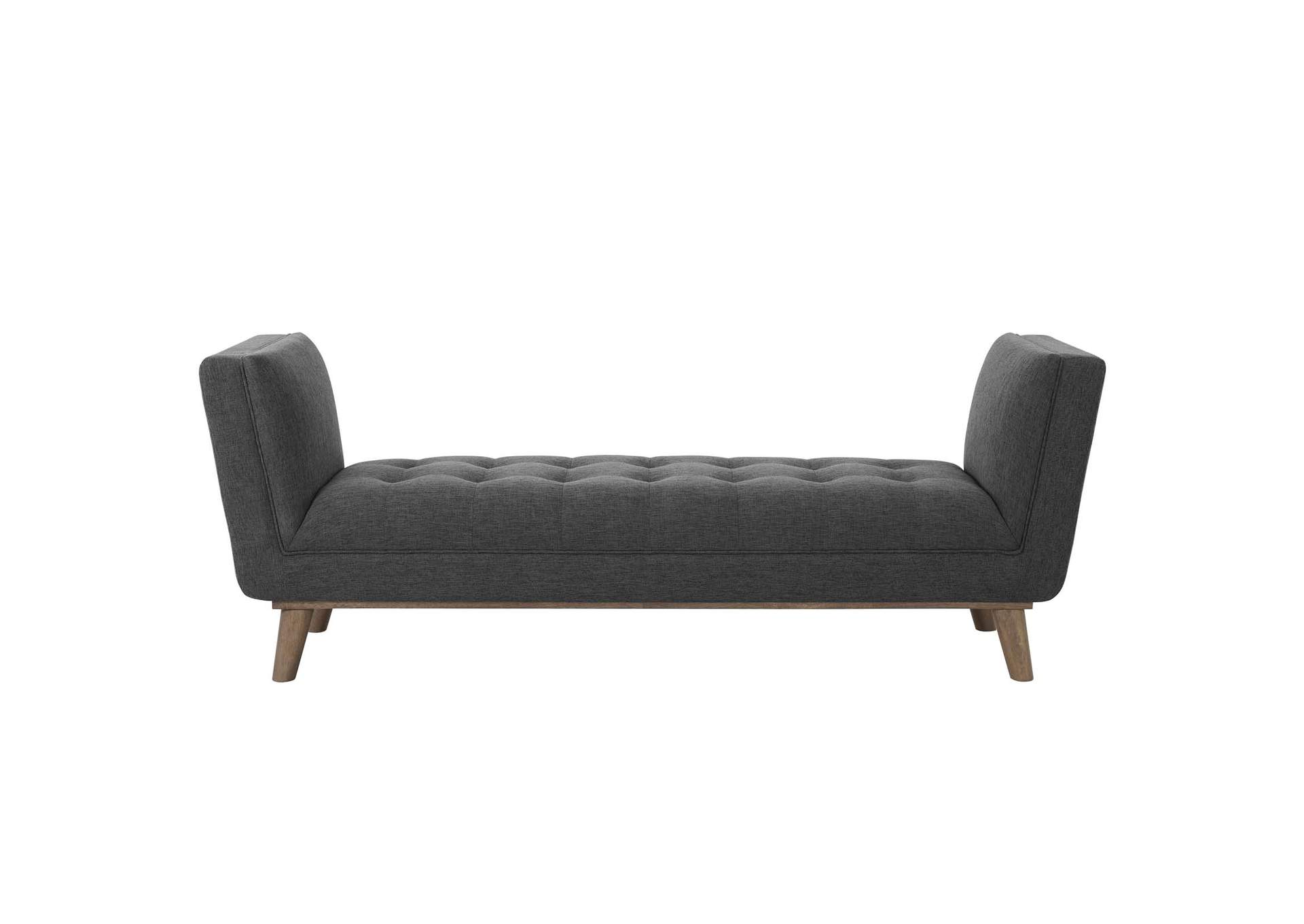 Gray Haven Tufted Button Upholstered Fabric Accent Bench,Modway