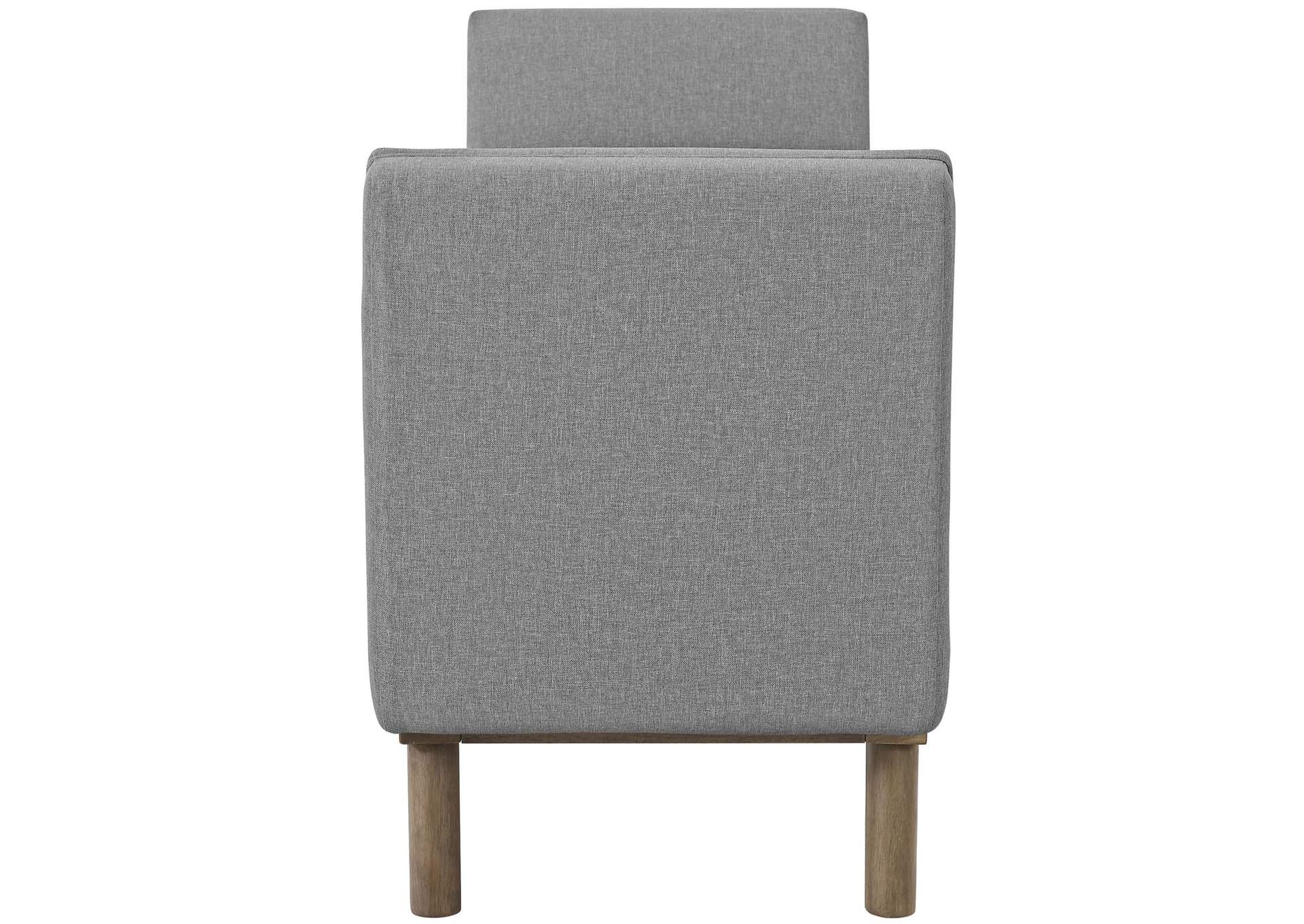 Light Gray Haven Tufted Button Upholstered Fabric Accent Bench,Modway