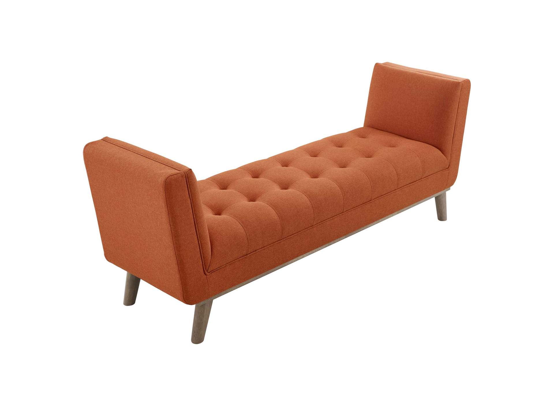 Orange Haven Tufted Button Upholstered Fabric Accent Bench,Modway