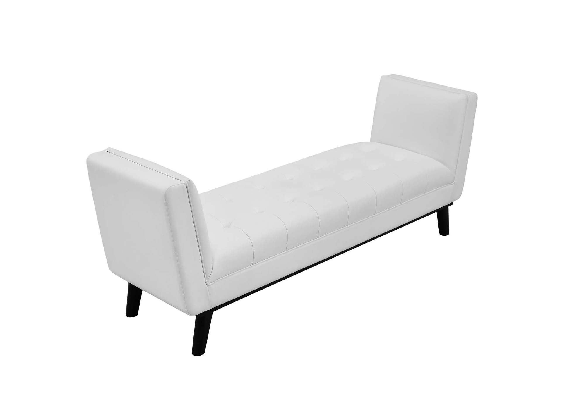 White Haven Tufted Button Faux Leather Accent Bench,Modway