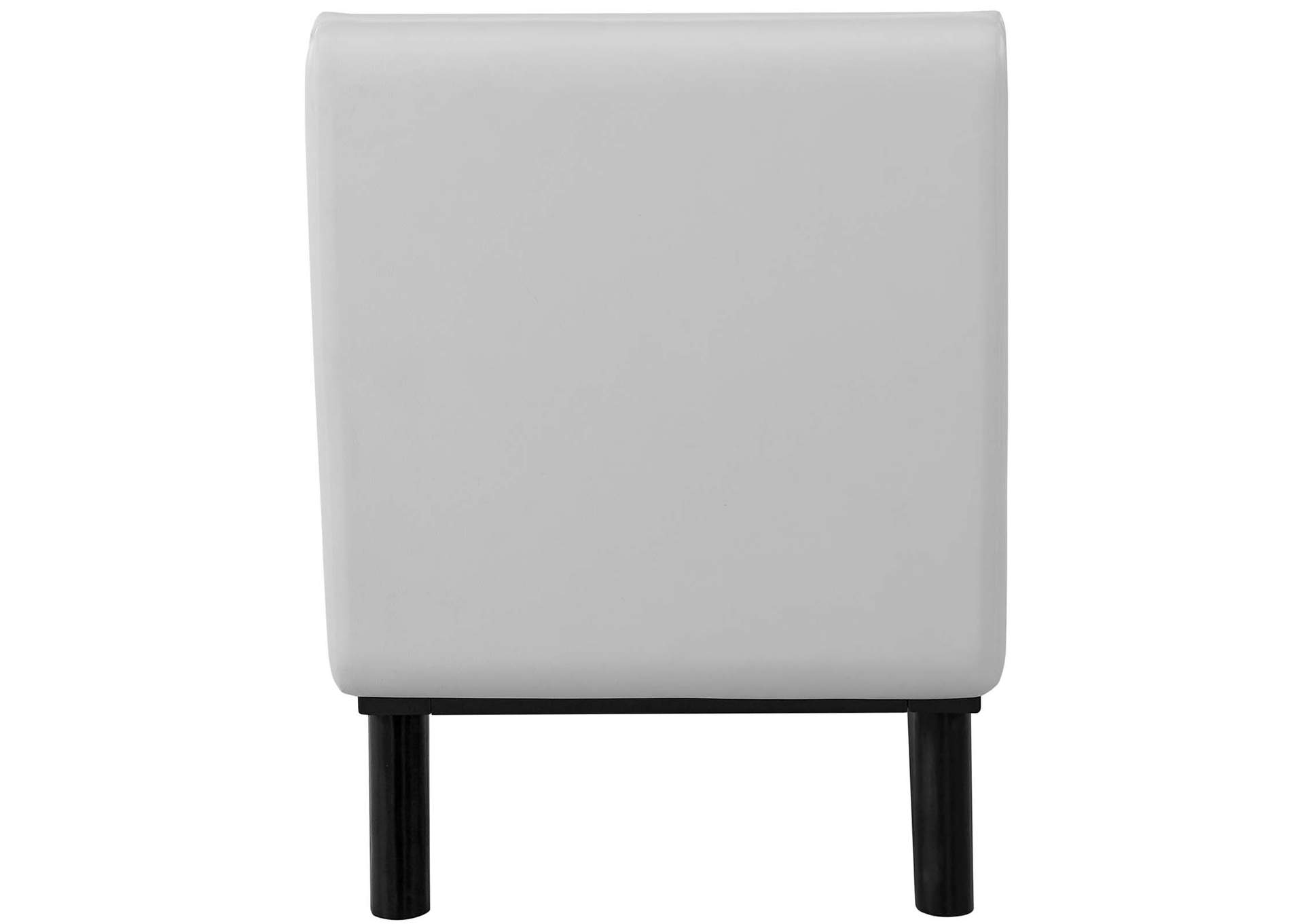 White Haven Tufted Button Faux Leather Accent Bench,Modway