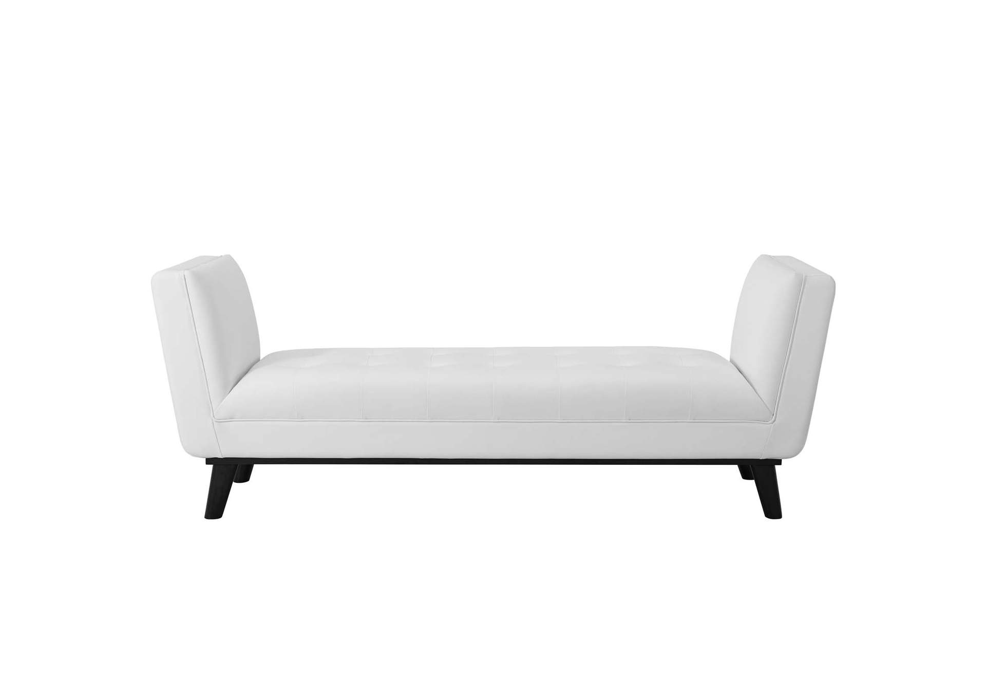 White Haven Tufted Button Faux Leather Accent Bench,Modway