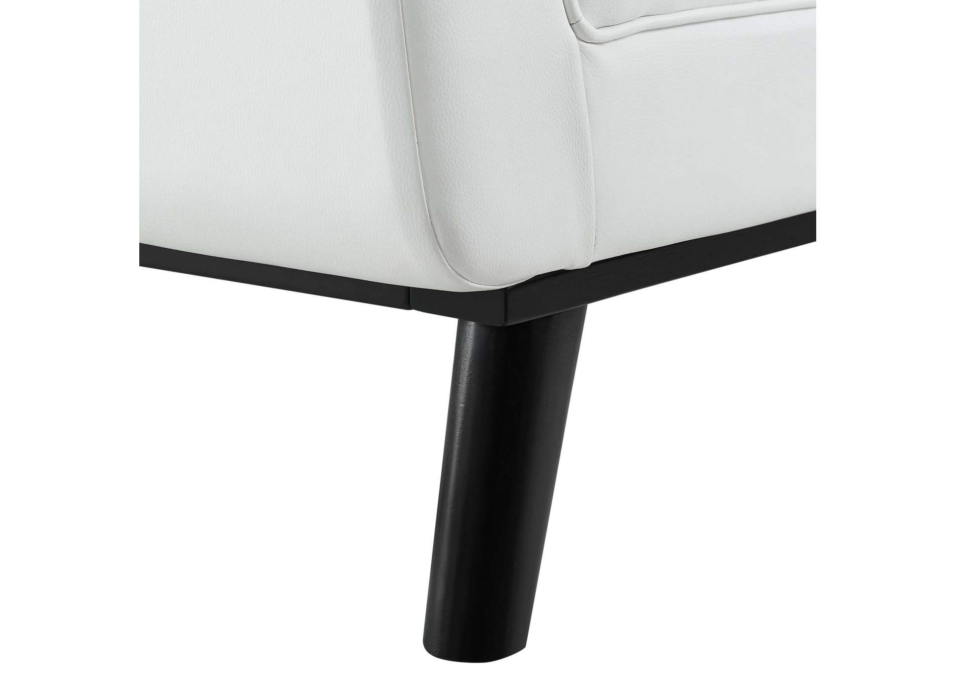 White Haven Tufted Button Faux Leather Accent Bench,Modway