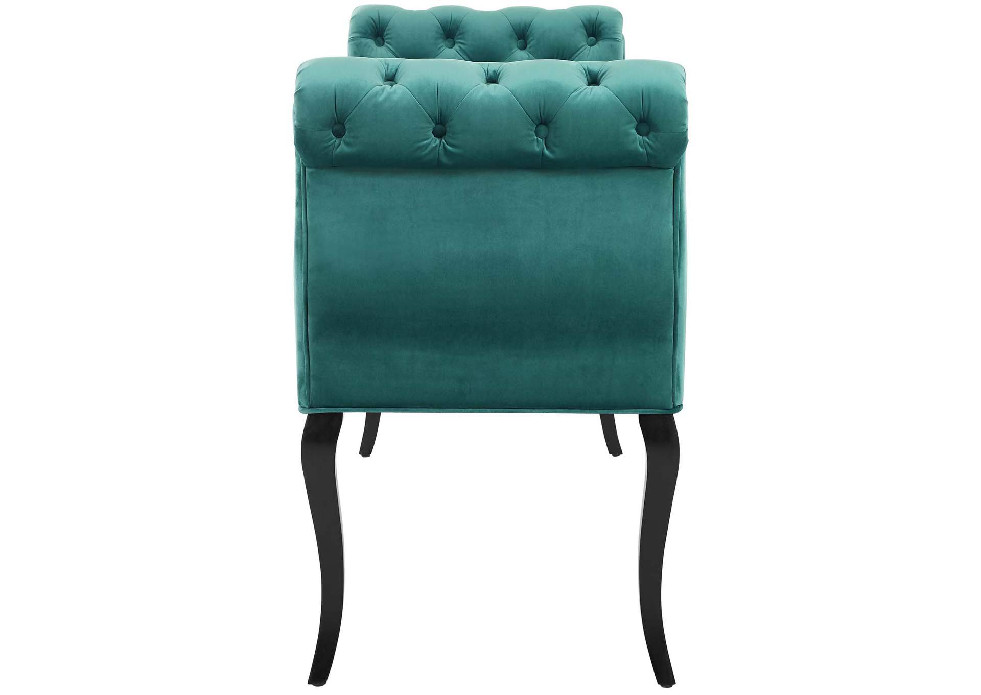 Teal Adelia Chesterfield Style Button Tufted Performance Velvet Bench,Modway