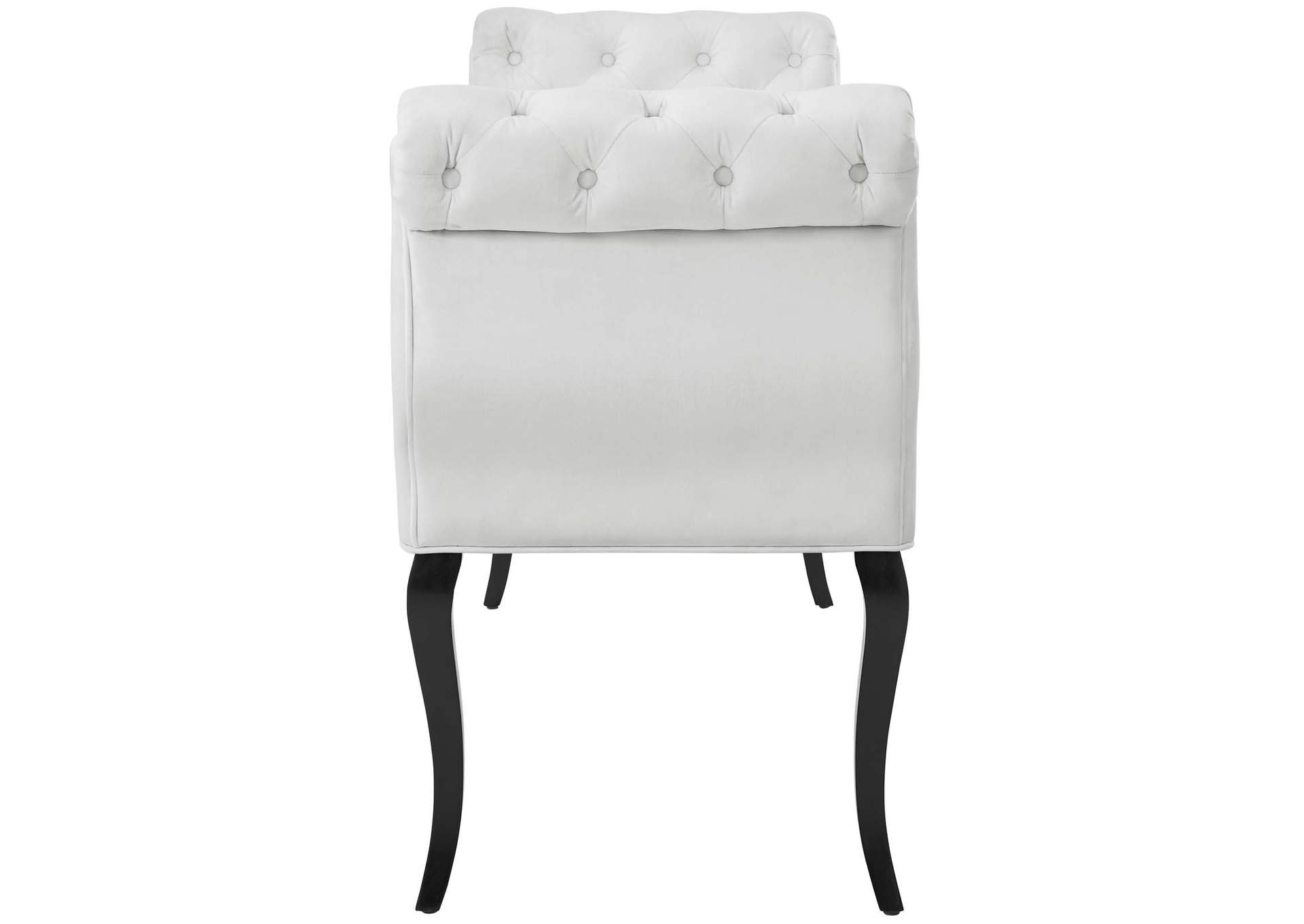 White Adelia Chesterfield Style Button Tufted Performance Velvet Bench,Modway