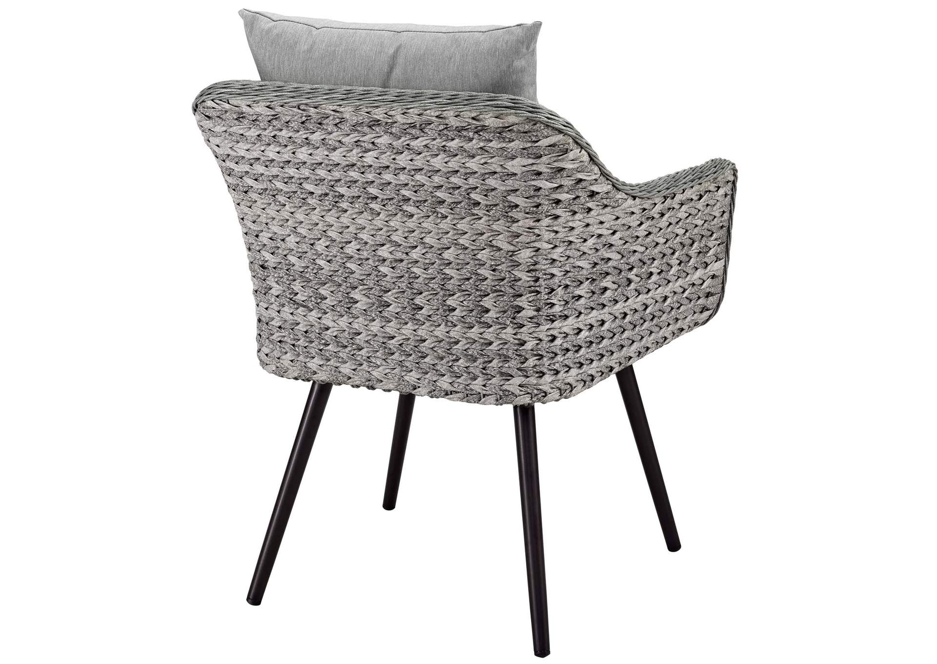 Gray Gray Endeavor Outdoor Patio Wicker Rattan Armchair,Modway