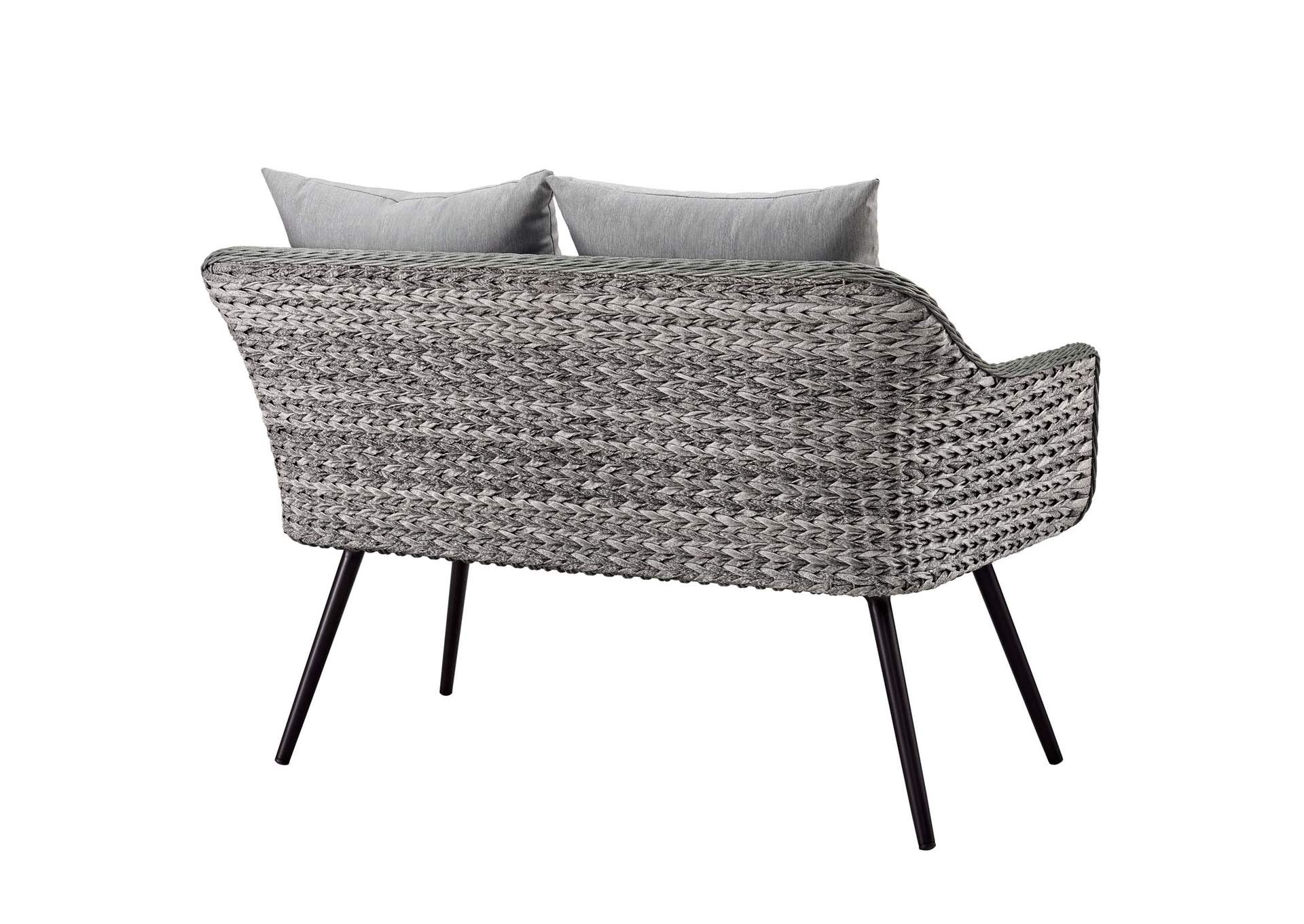Gray Gray Endeavor Outdoor Patio Wicker Rattan Loveseat,Modway
