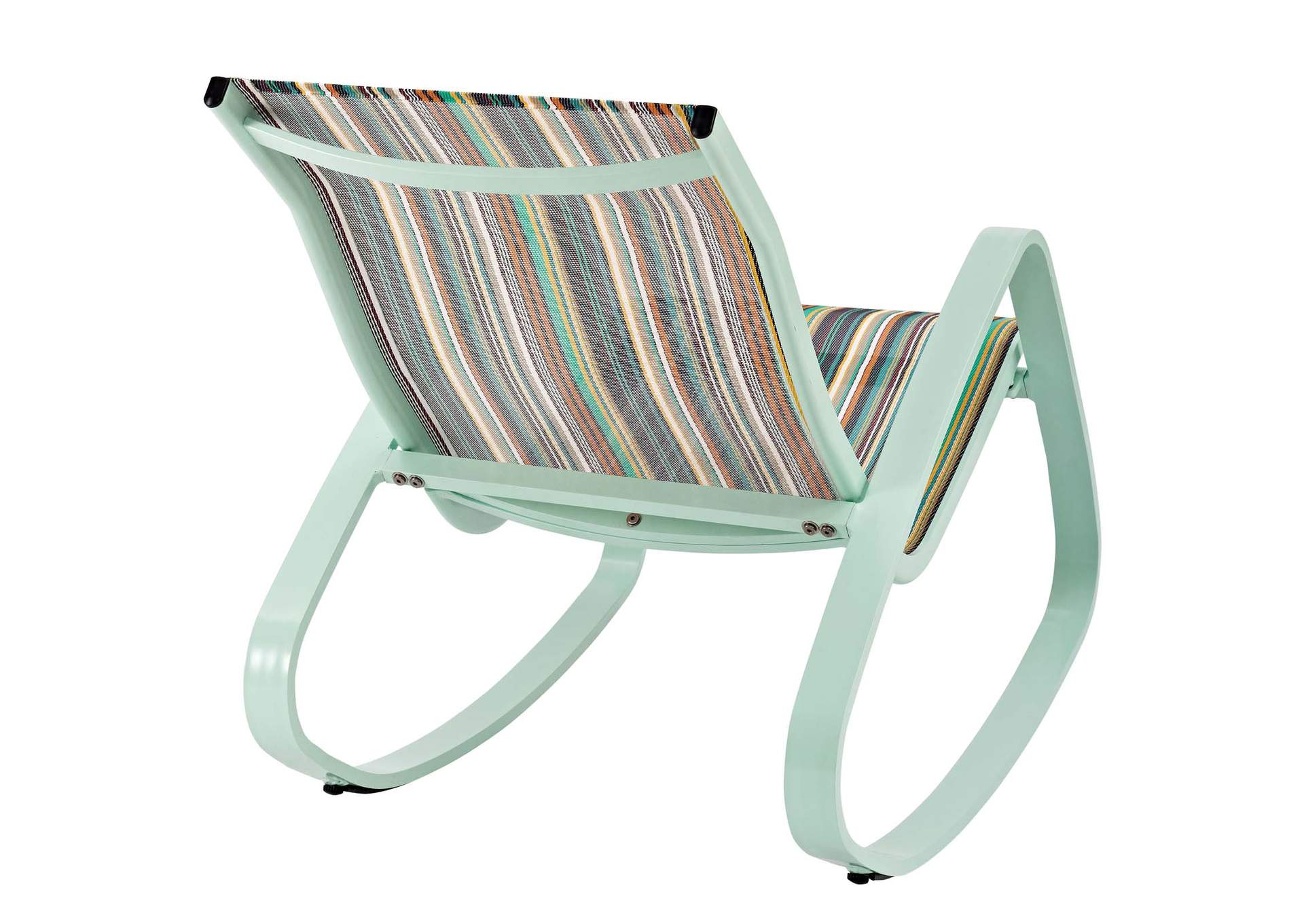 Green Stripe Traveler Rocking Outdoor Patio Mesh Sling Lounge Chair,Modway