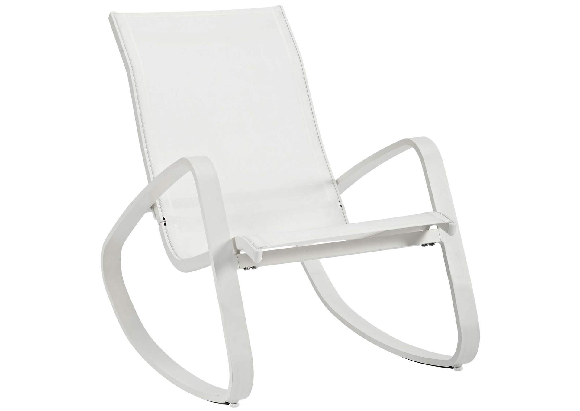 White White Traveler Rocking Outdoor Patio Mesh Sling Lounge Chair,Modway