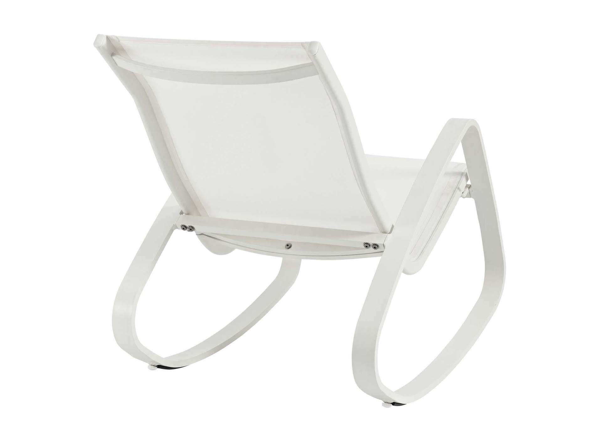 White White Traveler Rocking Outdoor Patio Mesh Sling Lounge Chair,Modway