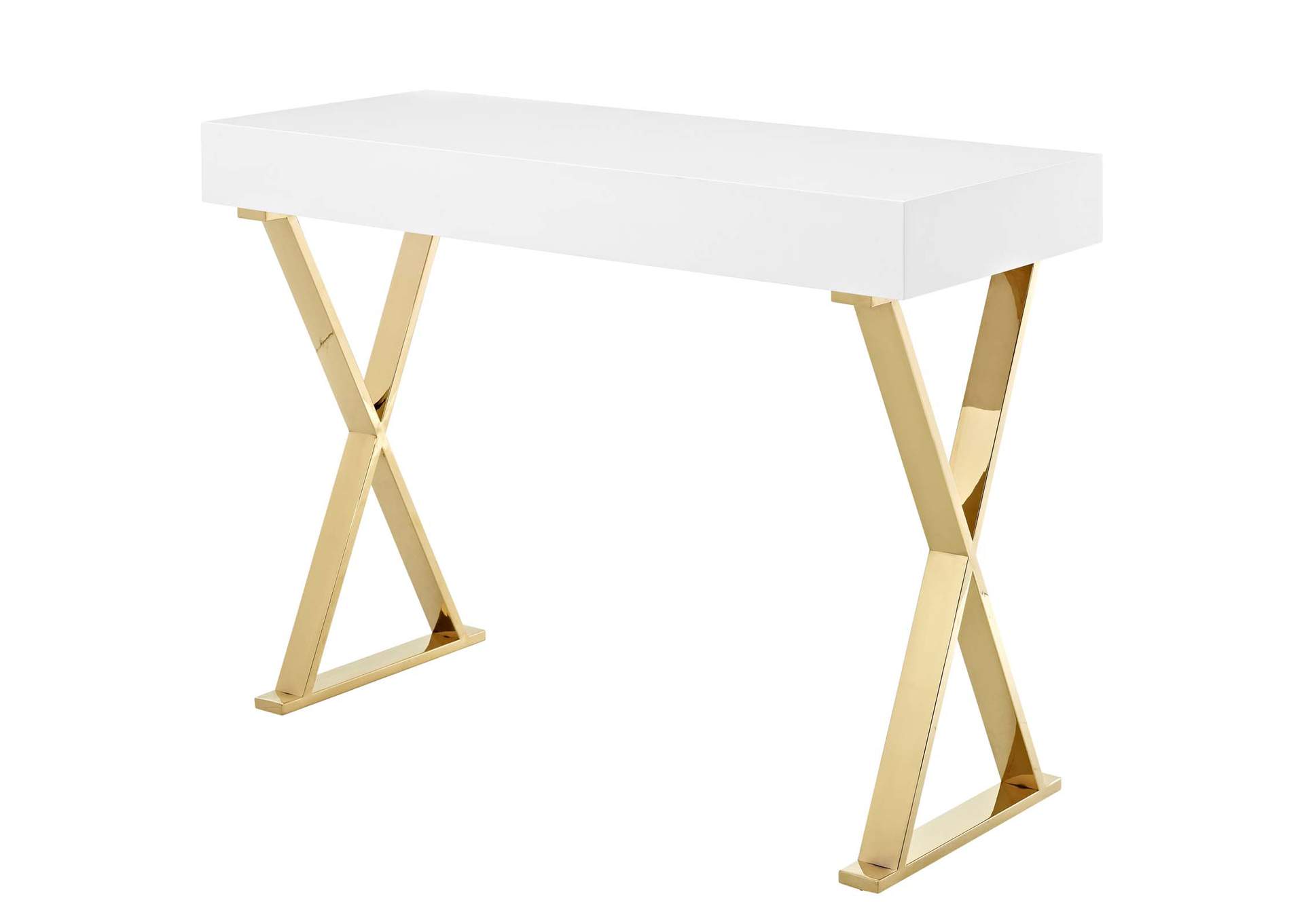 White Gold Sector Console Table,Modway