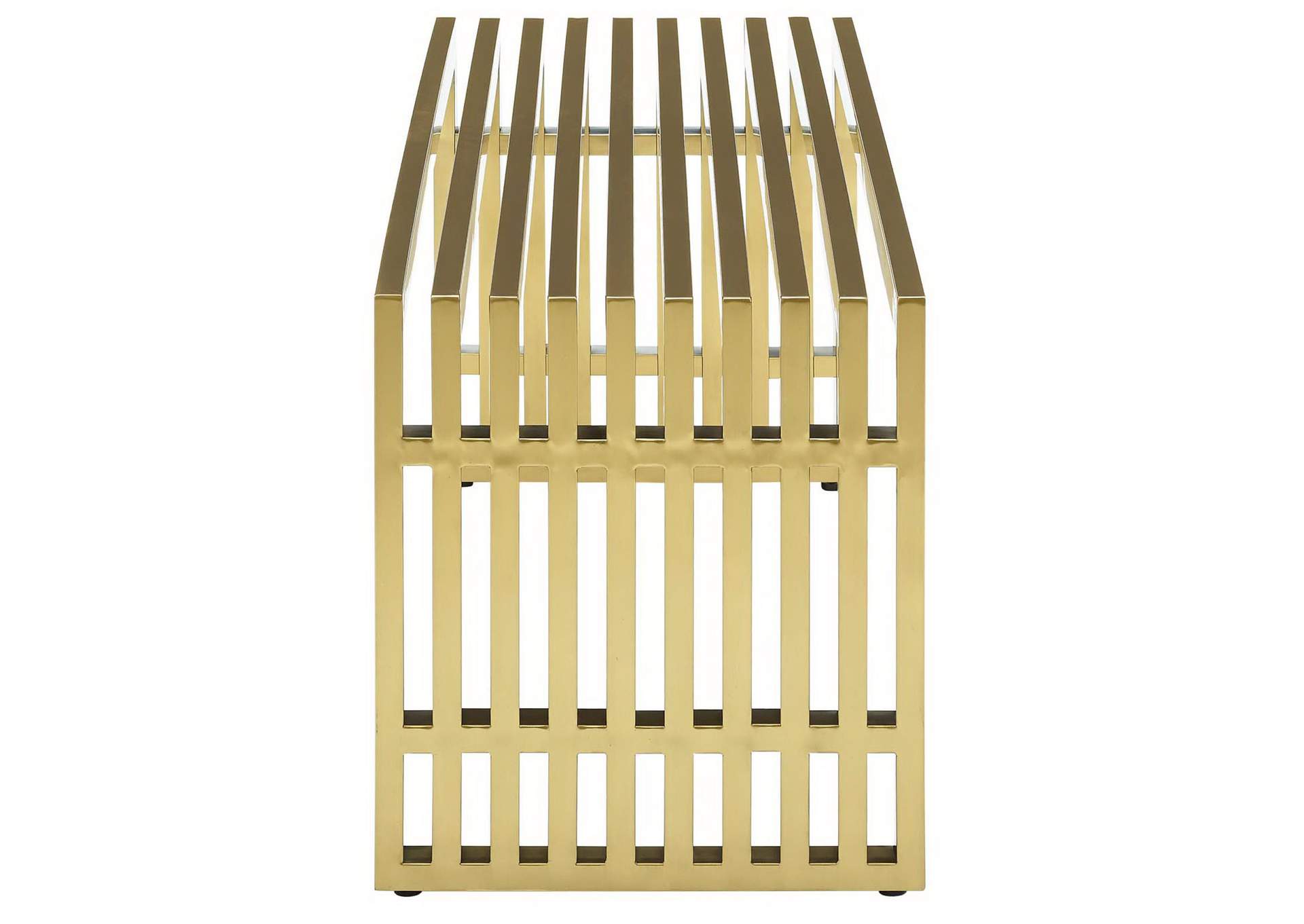 Gold Gridiron Medium Stainless Steel Bench,Modway
