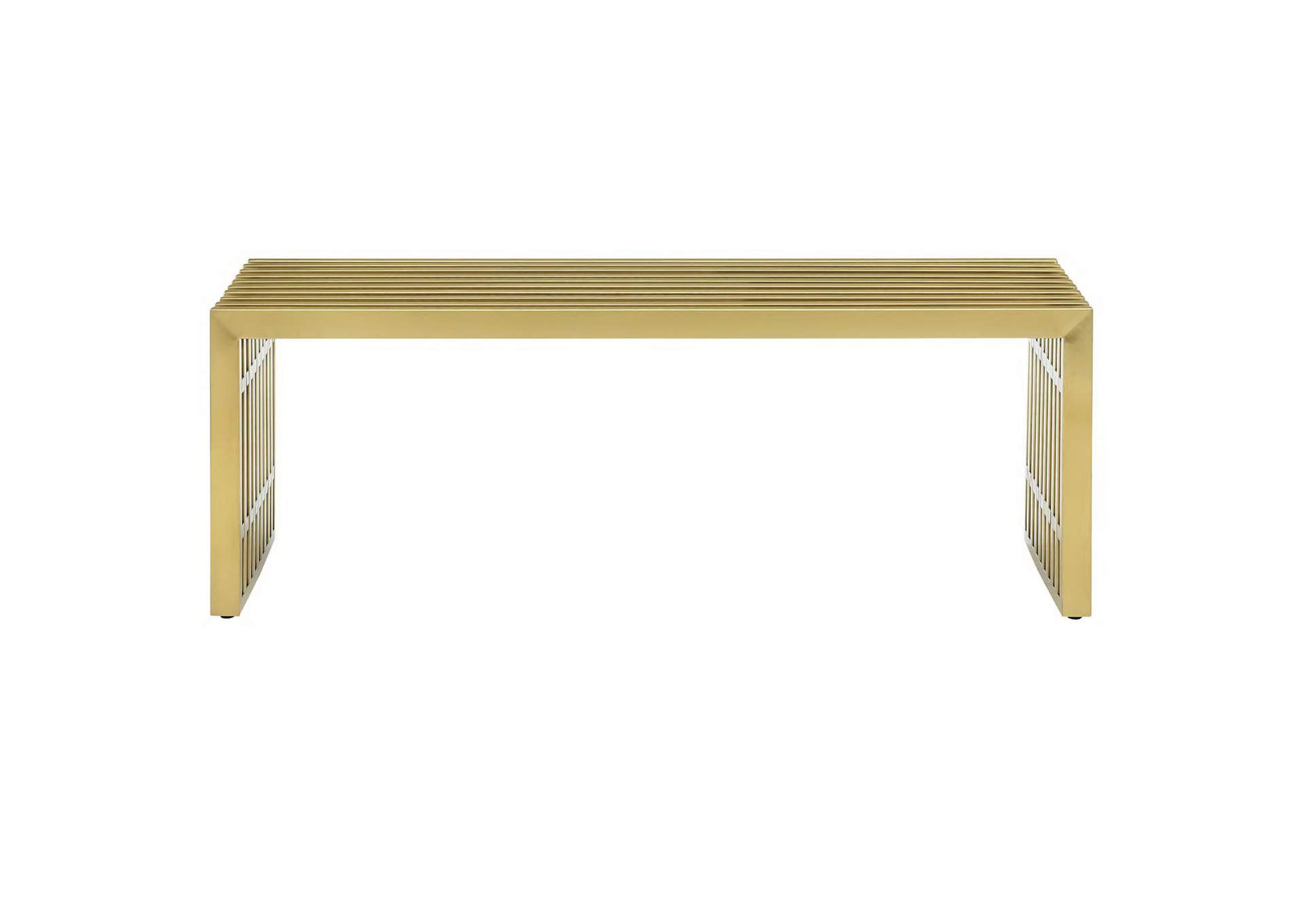 Gold Gridiron Medium Stainless Steel Bench,Modway