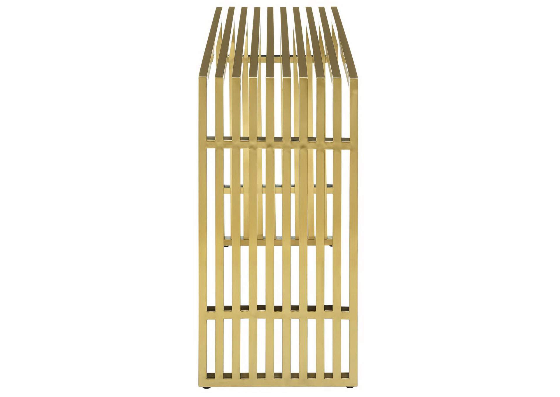 Gold Gridiron Stainless Steel Console Table,Modway