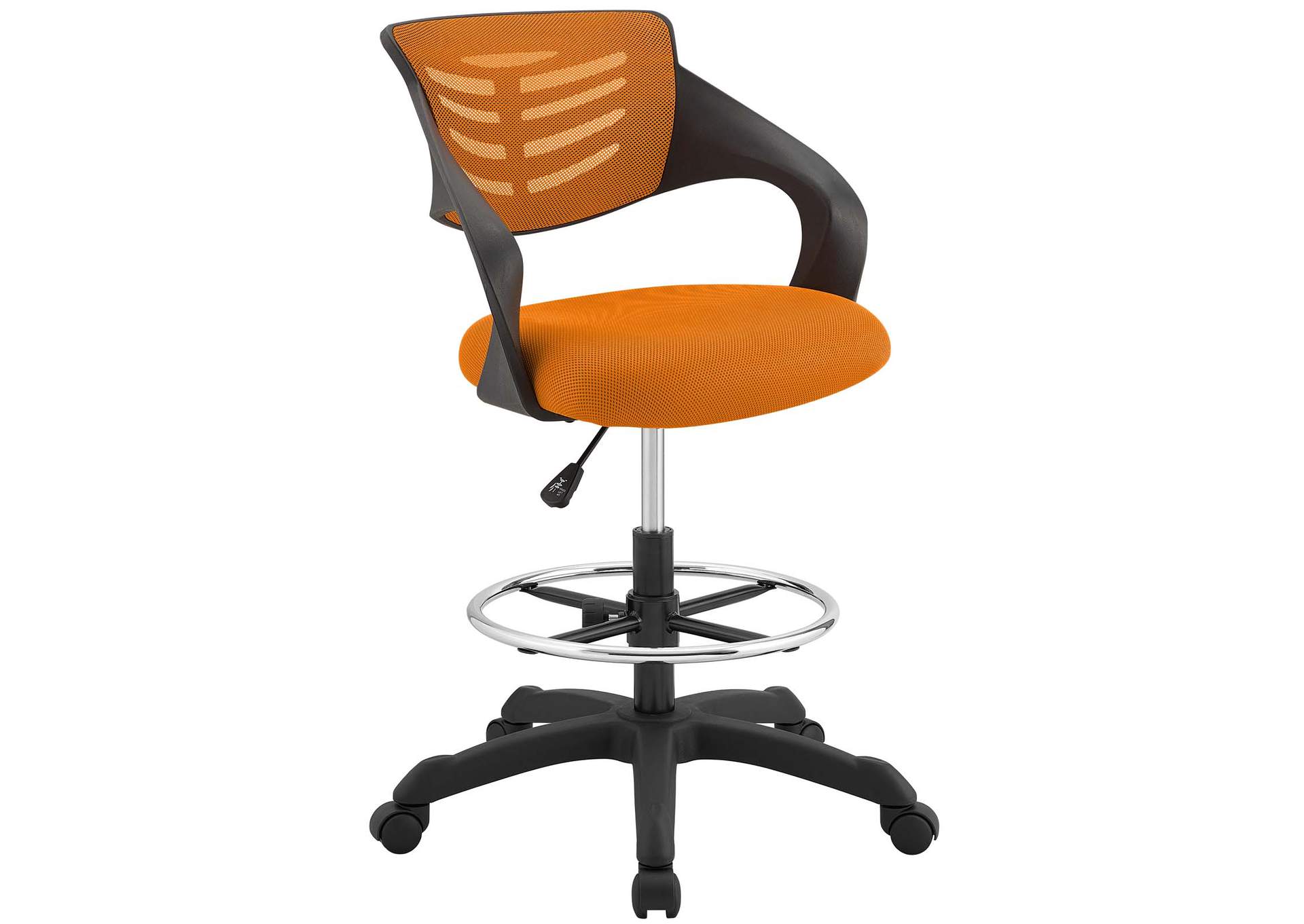 Orange Thrive Mesh Drafting Chair,Modway