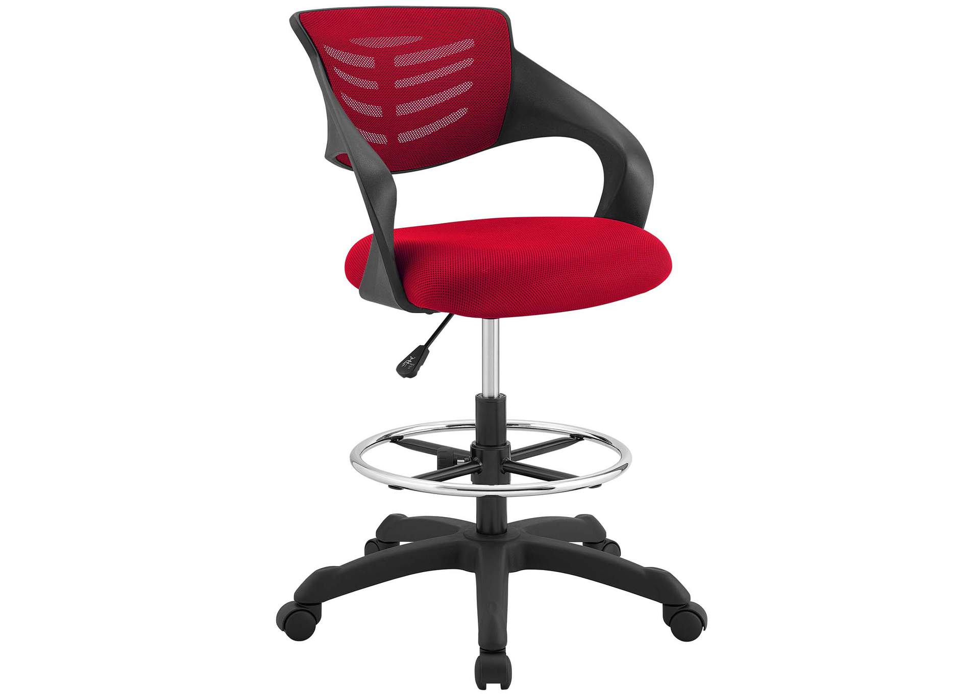 Red Thrive Mesh Drafting Chair,Modway