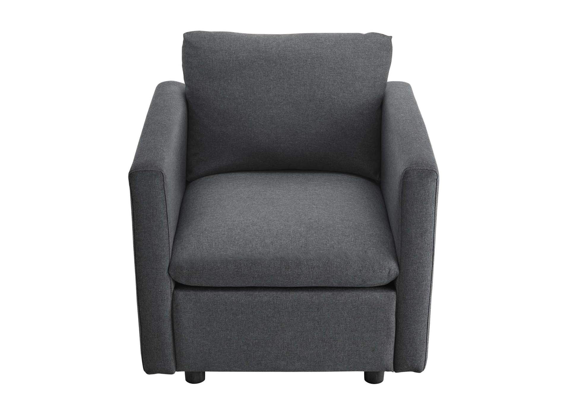Gray Activate Upholstered Fabric Arm Chair,Modway