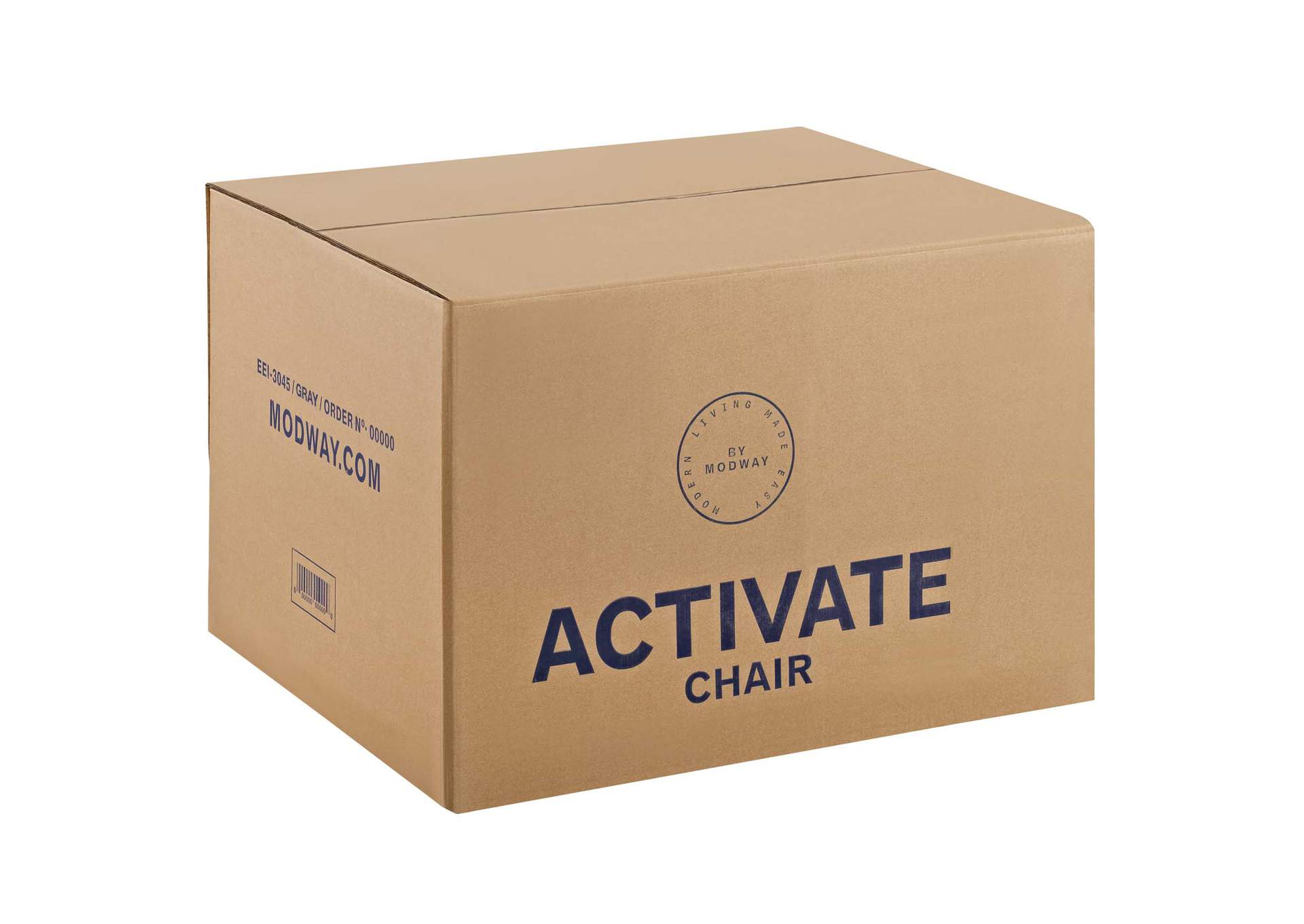 Gray Activate Upholstered Fabric Arm Chair,Modway