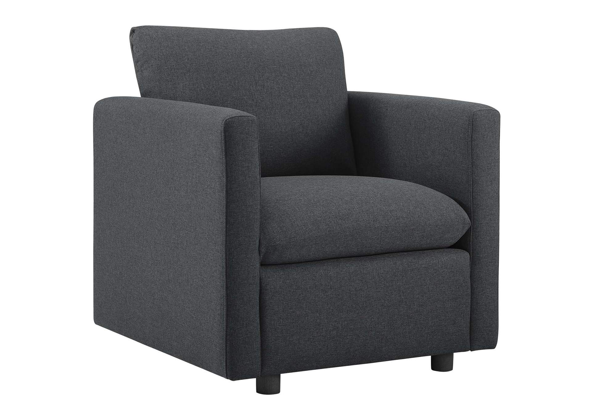 Gray Activate Upholstered Fabric Arm Chair,Modway