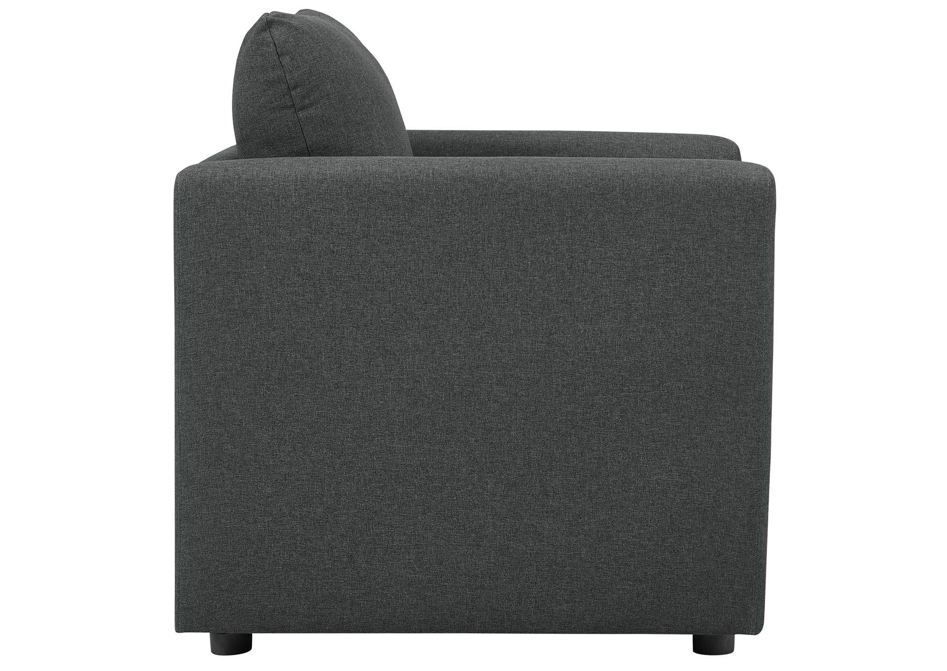Gray Activate Upholstered Fabric Arm Chair,Modway