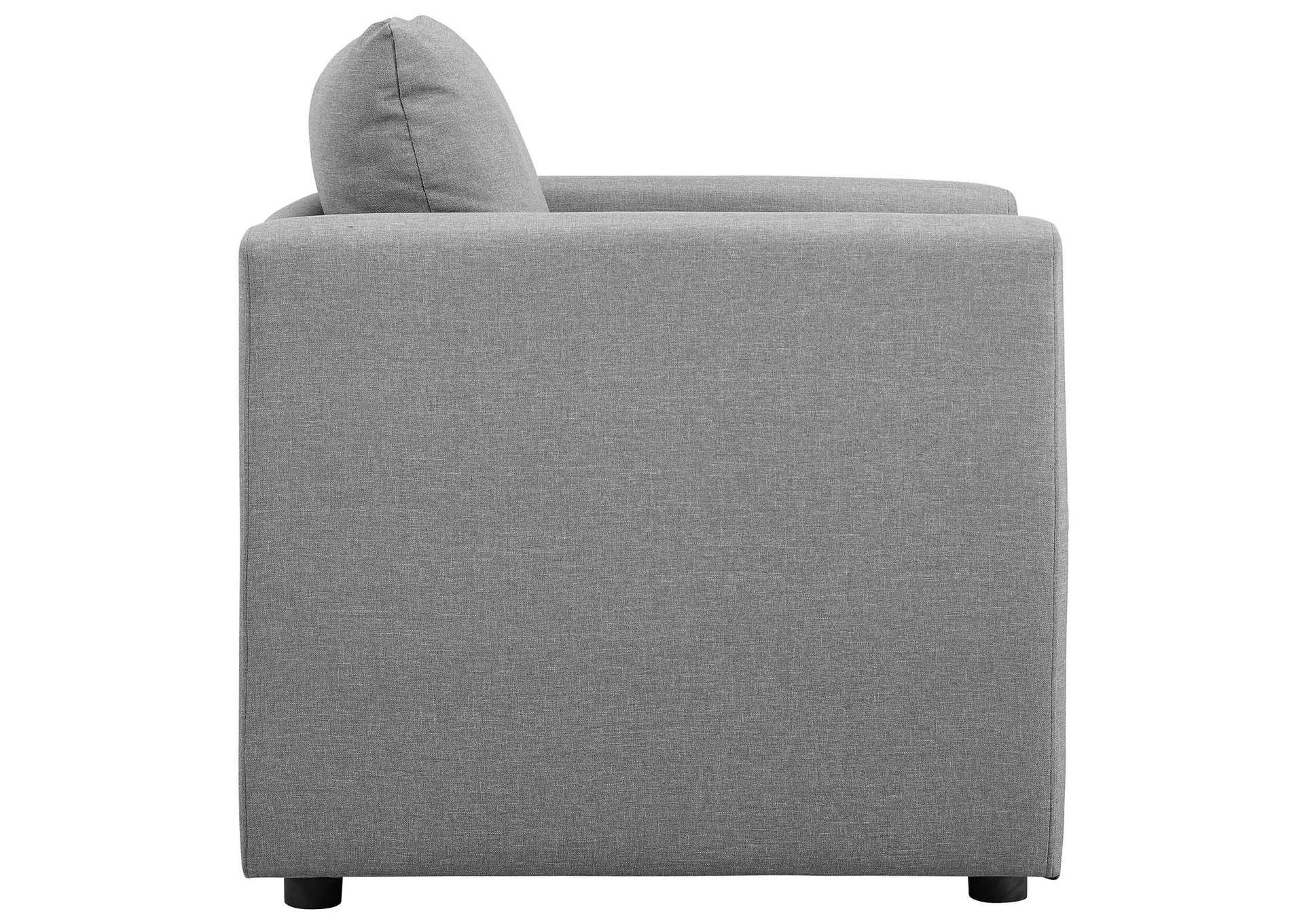 Light Gray Activate Upholstered Fabric Arm Chair,Modway