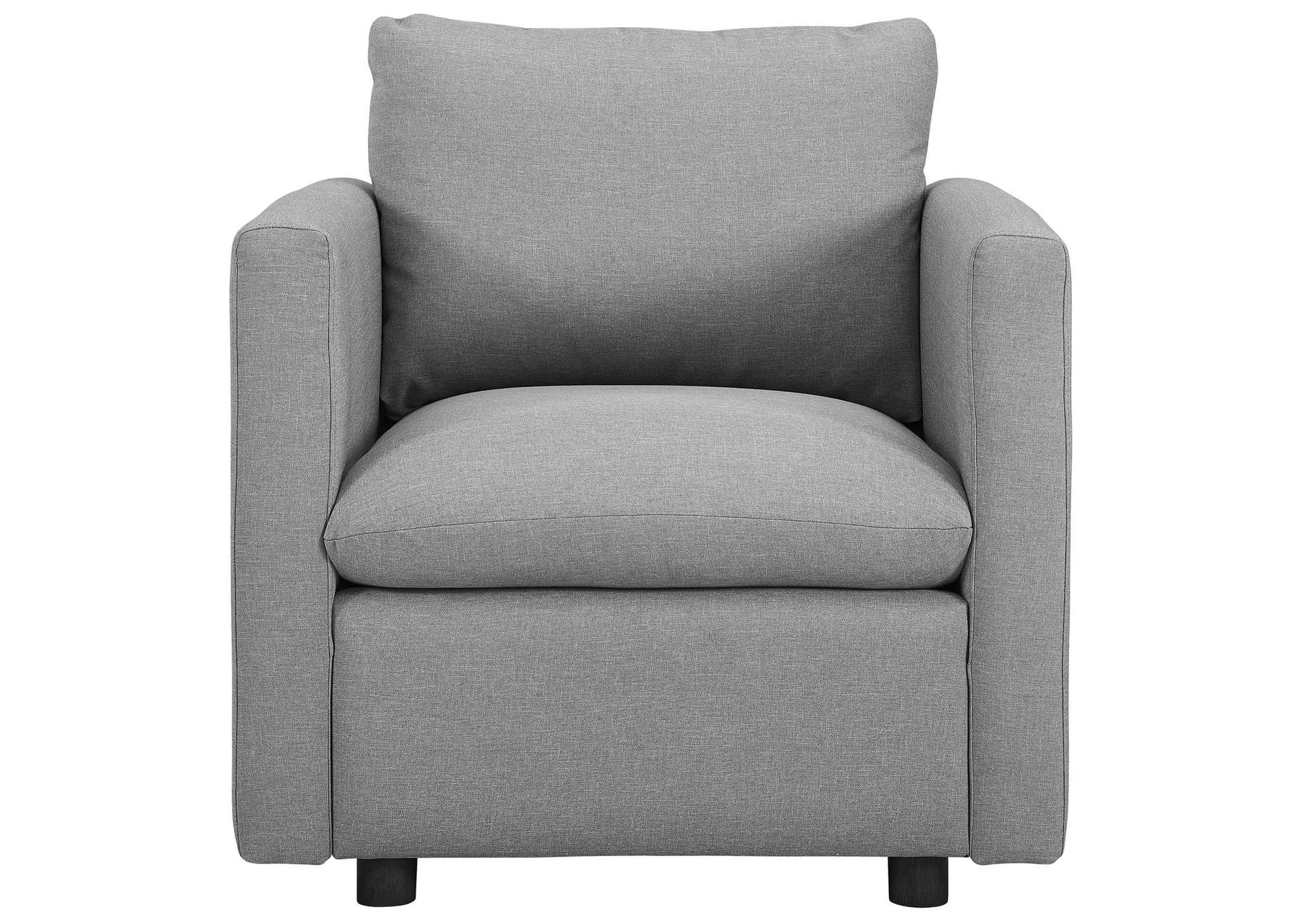 Light Gray Activate Upholstered Fabric Arm Chair,Modway