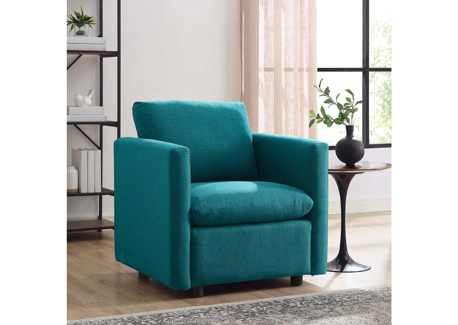 Teal Activate Upholstered Fabric Arm Chair,Modway
