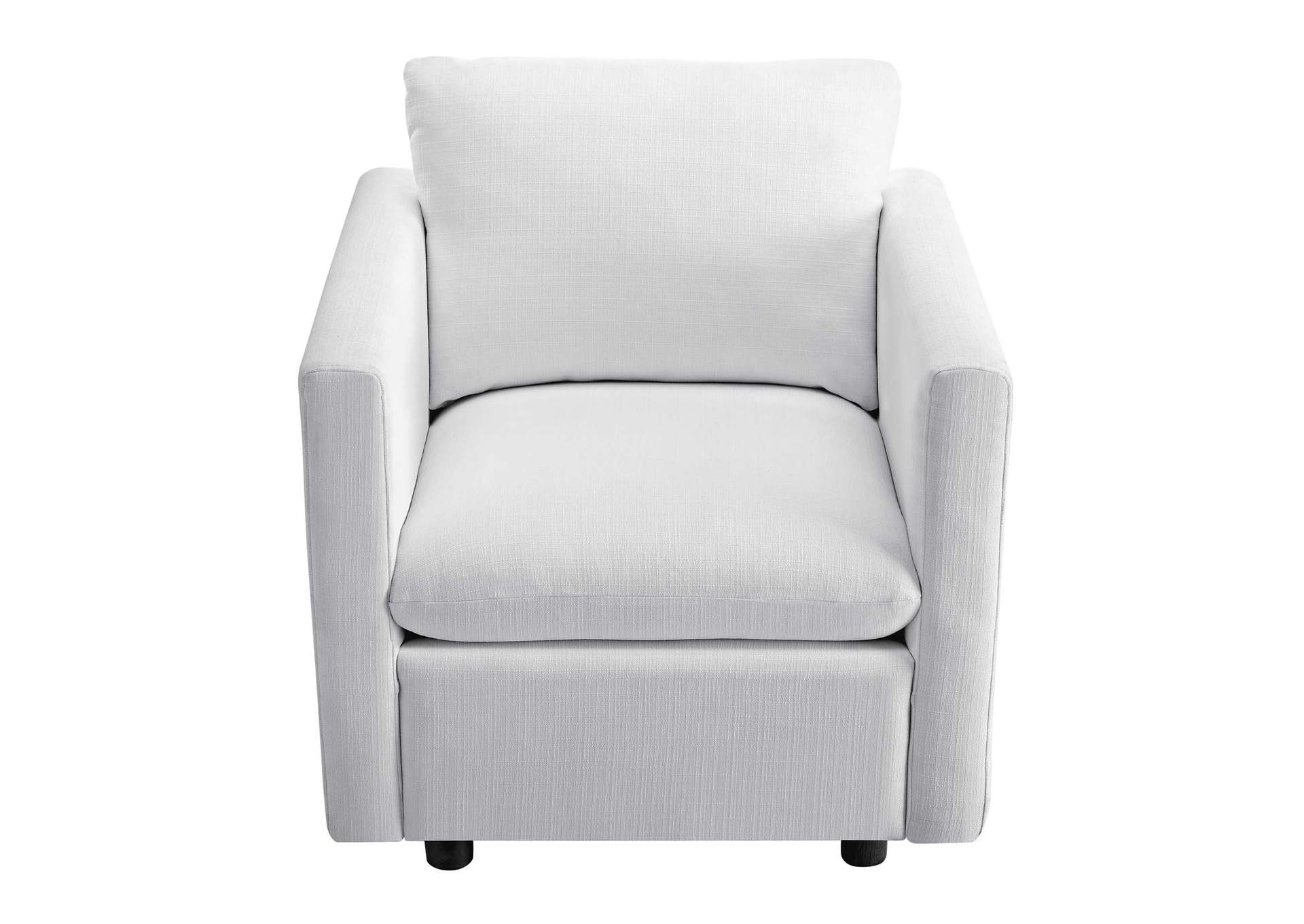 White Activate Upholstered Fabric Arm Chair,Modway