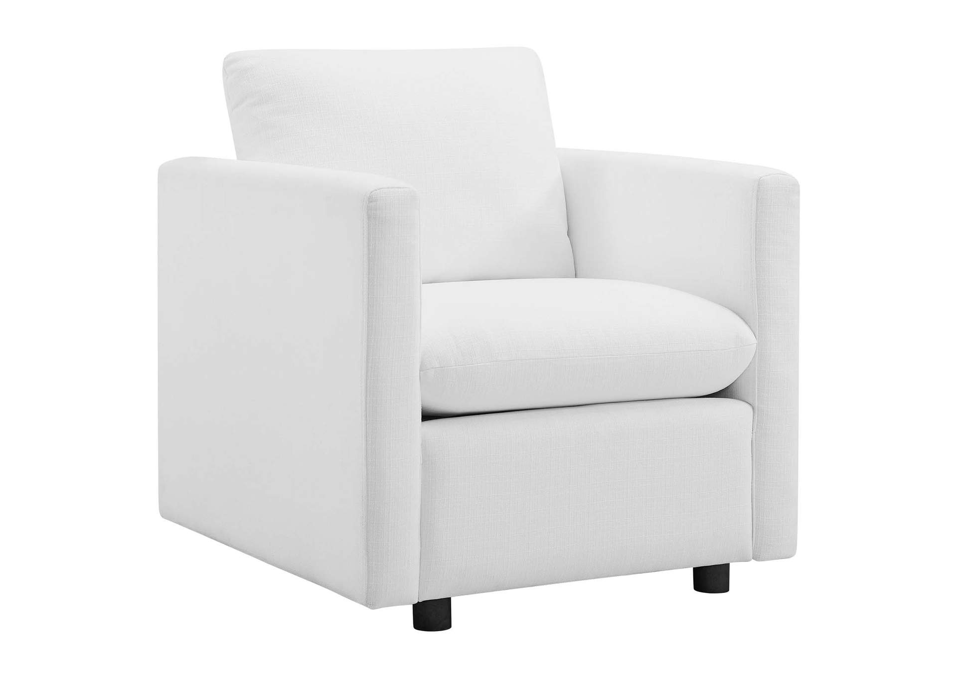White Activate Upholstered Fabric Arm Chair,Modway