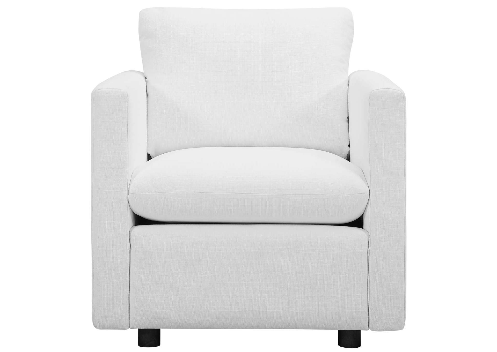 White Activate Upholstered Fabric Arm Chair,Modway