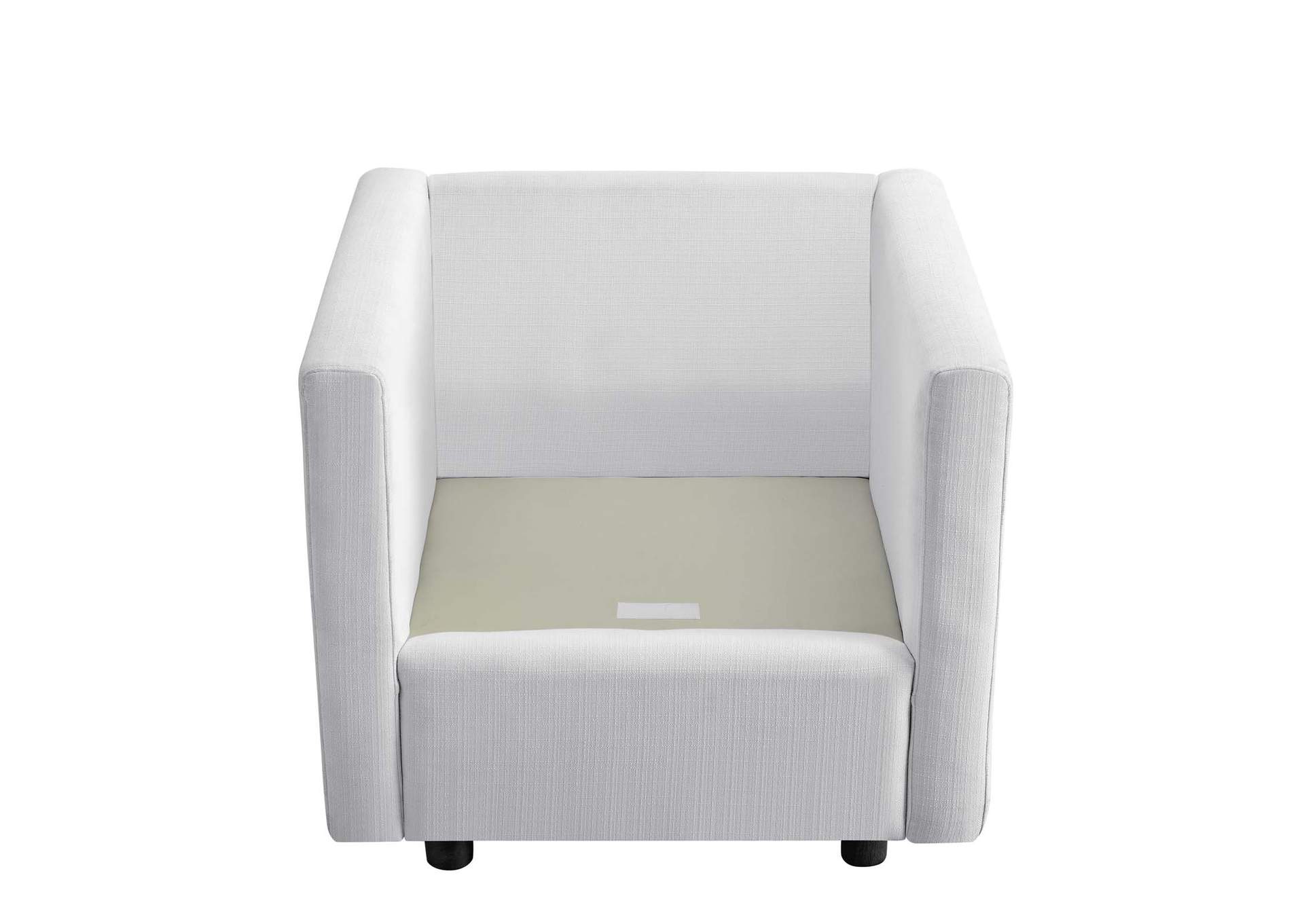White Activate Upholstered Fabric Arm Chair,Modway