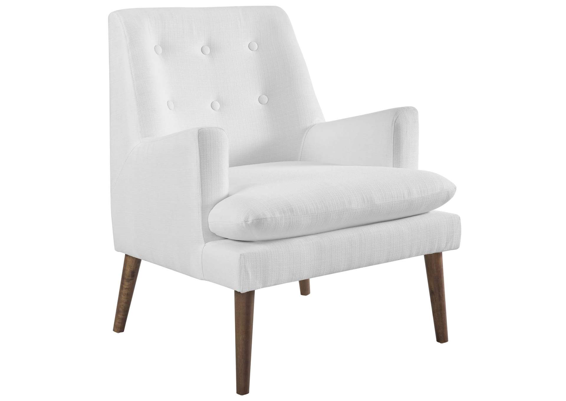 White Leisure Upholstered Lounge Chair,Modway