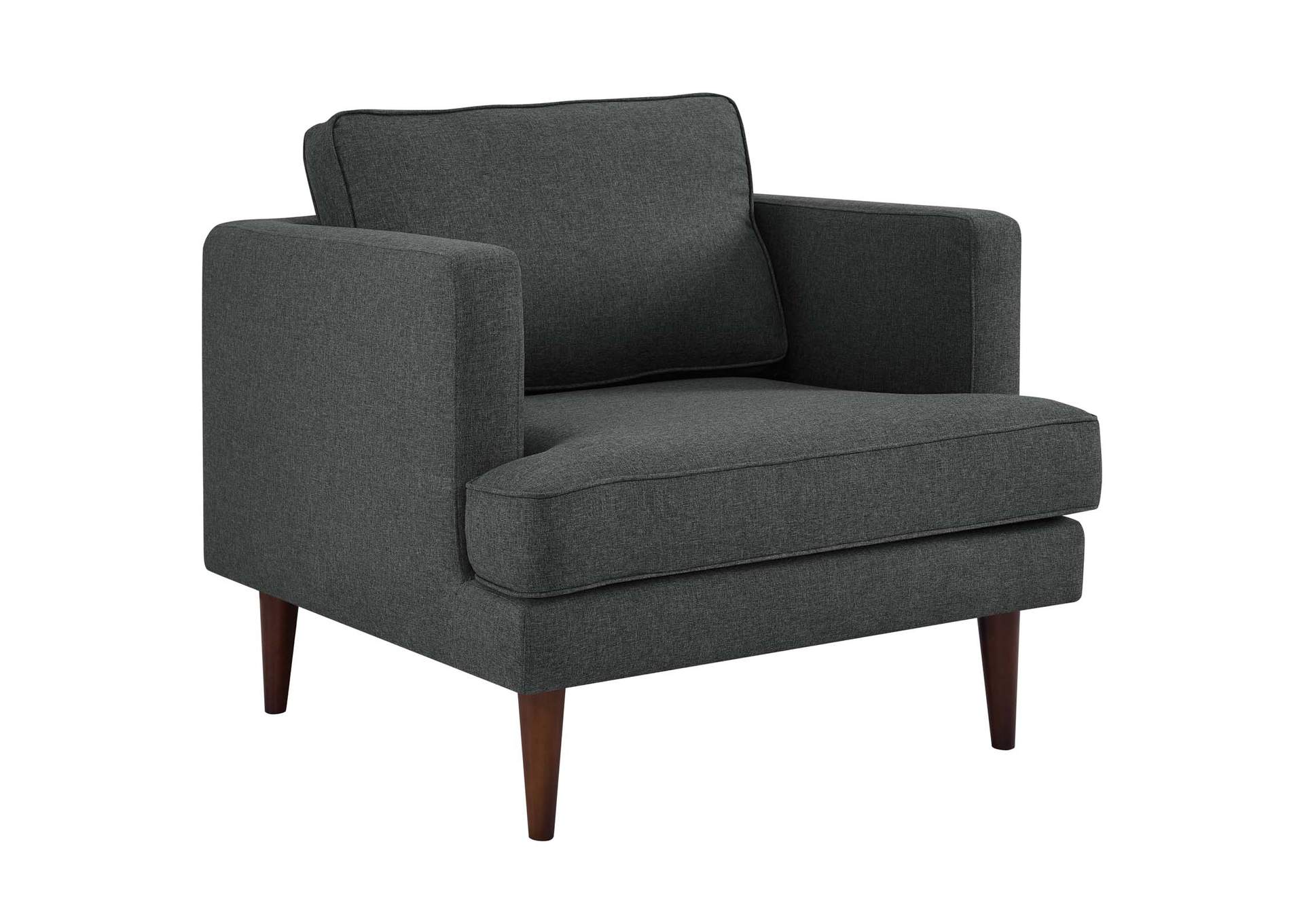 Gray Agile Upholstered Fabric Arm Chair,Modway