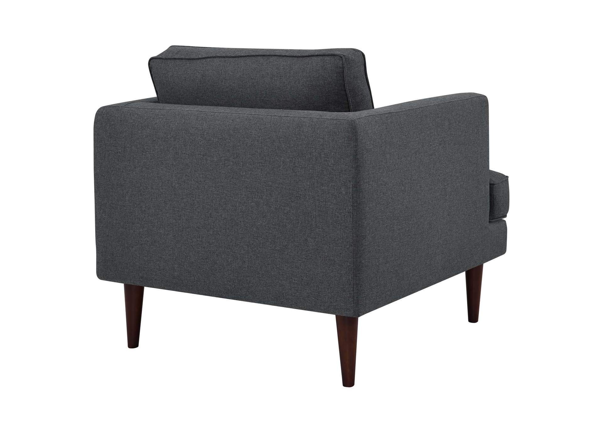 Gray Agile Upholstered Fabric Arm Chair,Modway