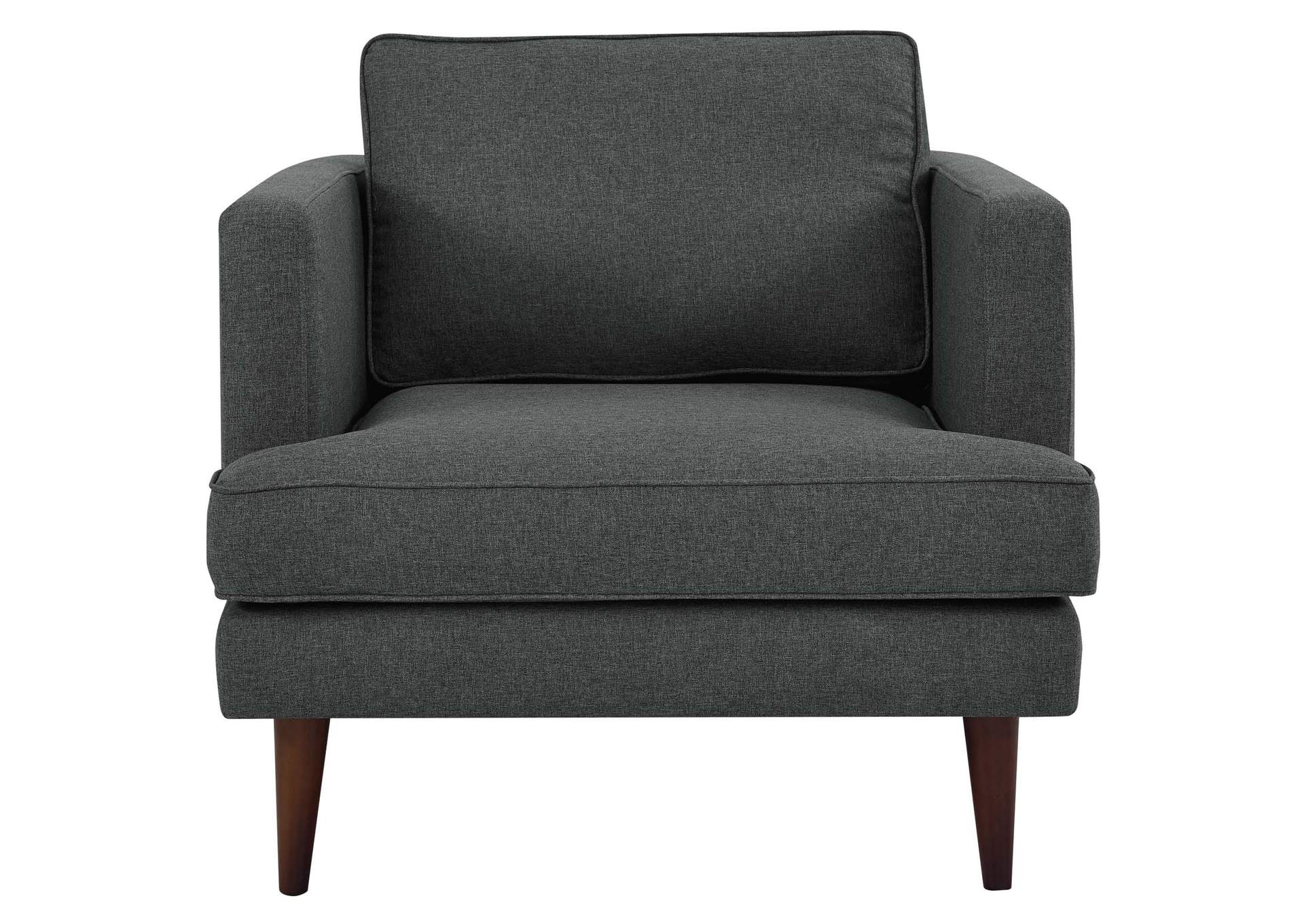 Gray Agile Upholstered Fabric Arm Chair,Modway