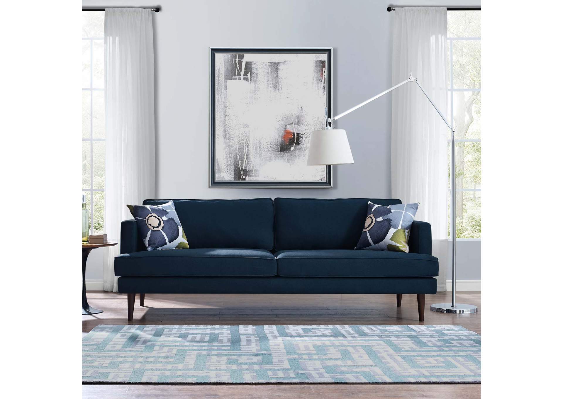 Agile Blue Upholstered Fabric Sofa,Modway