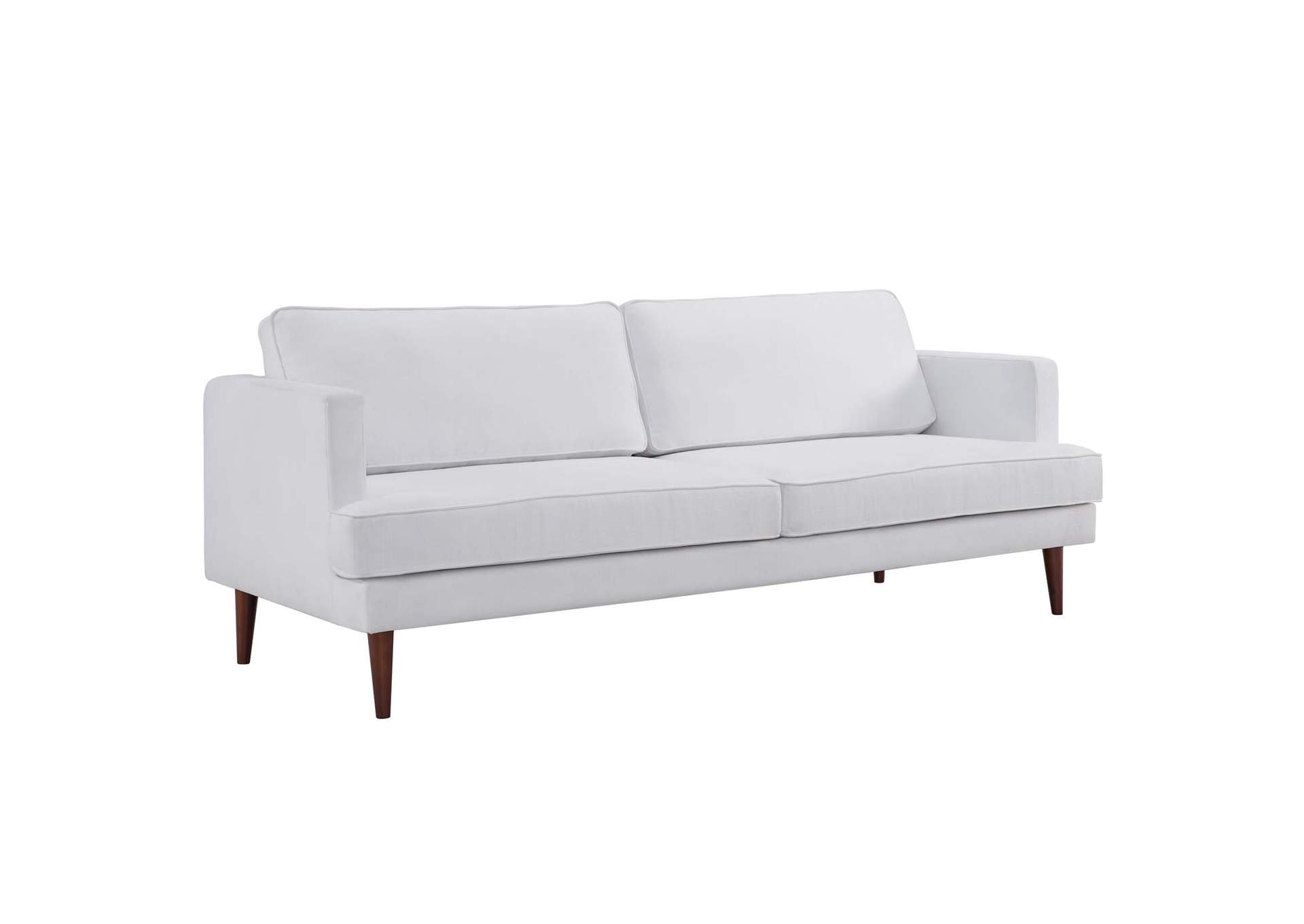 White Agile Upholstered Fabric Sofa,Modway