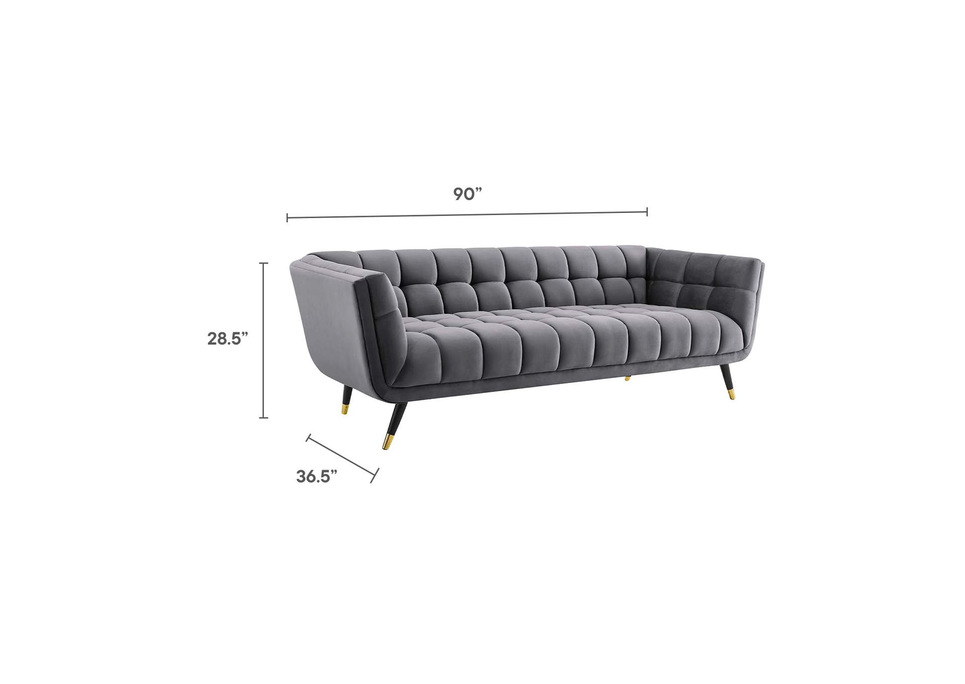 Gray Adept Performance Velvet Sofa,Modway